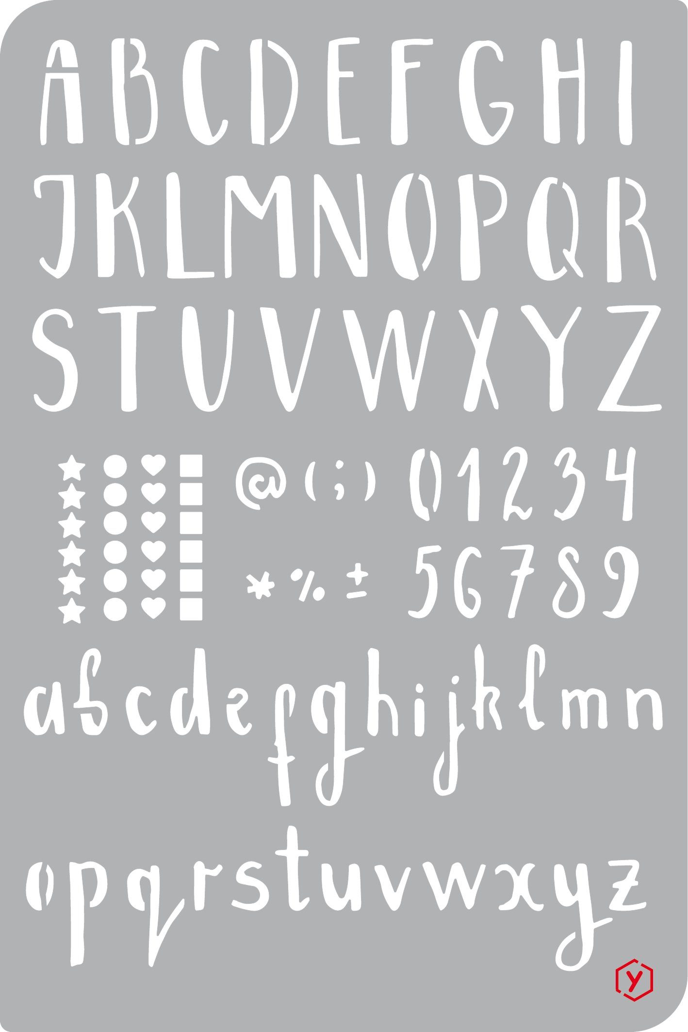 Pronty Crafts Malschablone Schablone Bullet Journal Alphabet, 18 cm x 12 cm