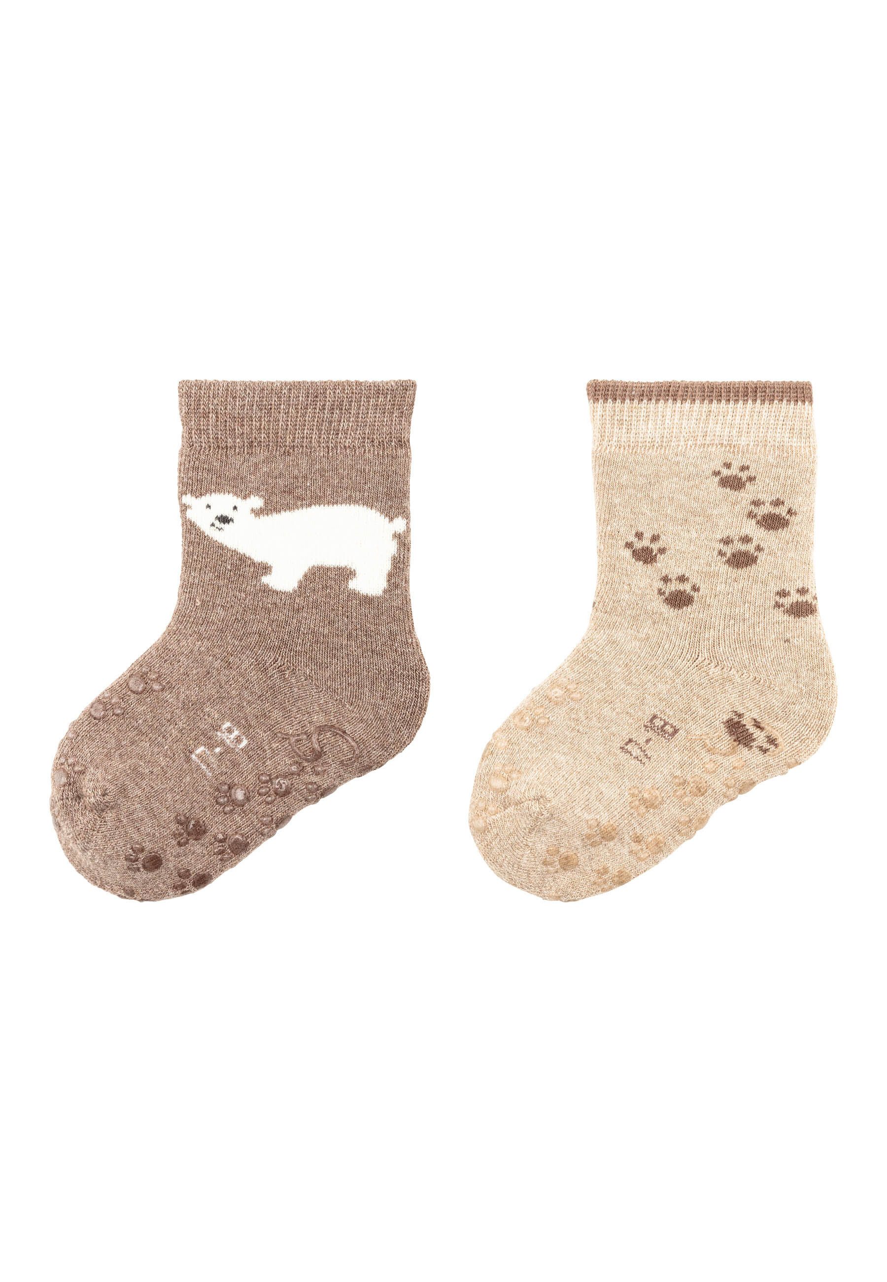 Basicsocken ABS Krabbelsocken Eisbär, 2er-Pack