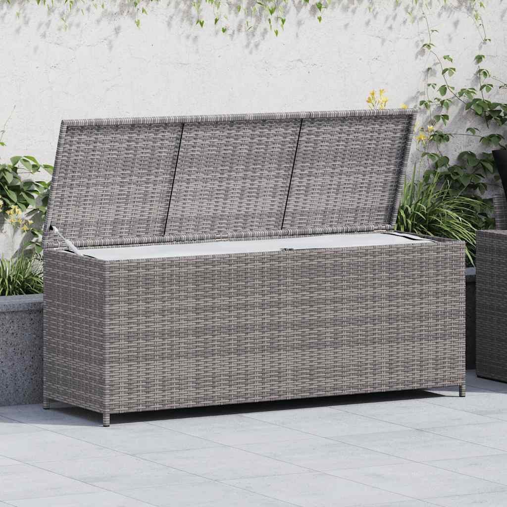 vidaXL Gartenbox Garten-Auflagenbox Grau 150x50x60 cm Poly Rattan