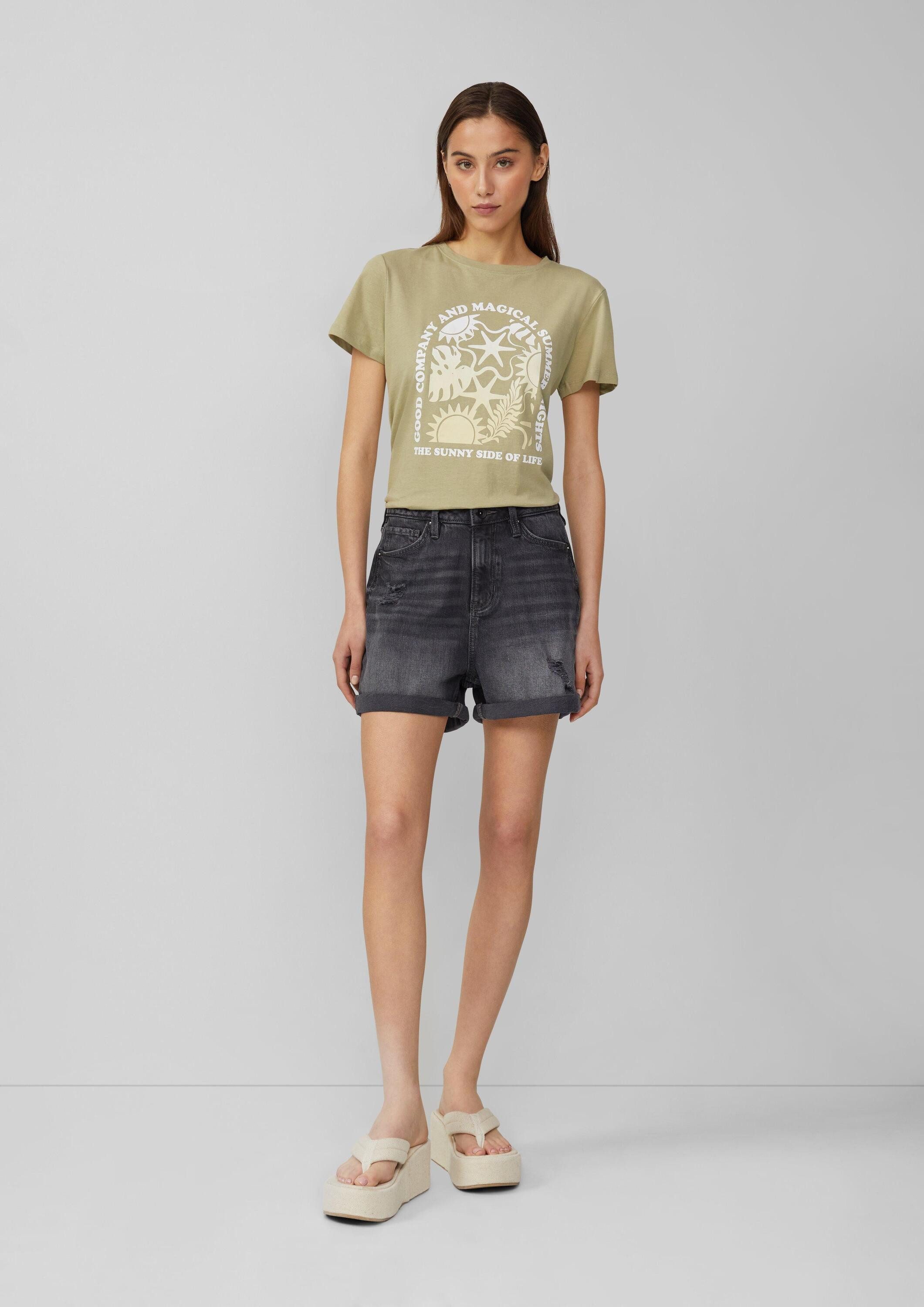QS Jeansshorts Jeans-Hose MOM FIT (1-tlg) günstig online kaufen