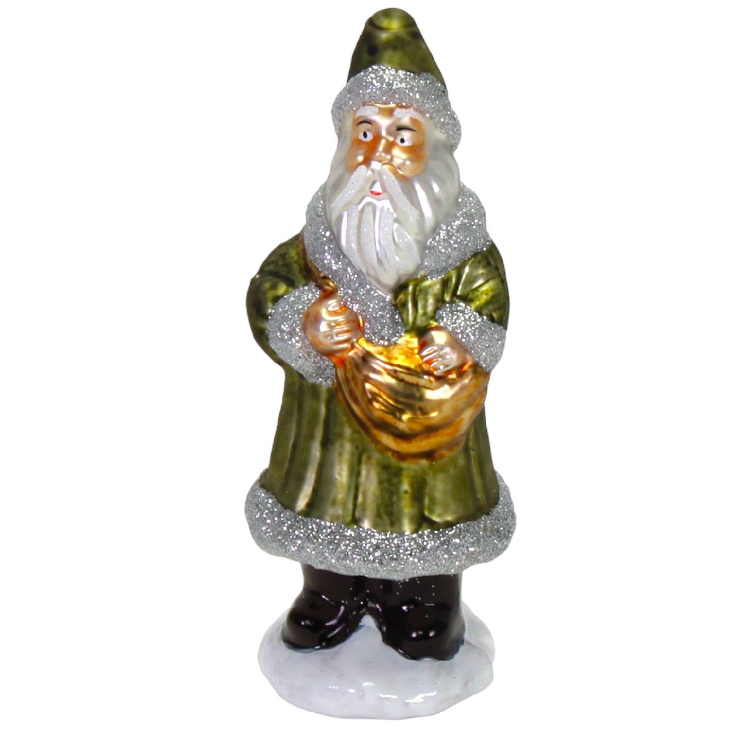 Grün Santa Glas Nikolaus Weihnachtsmann 15cm Werner Figur Voß