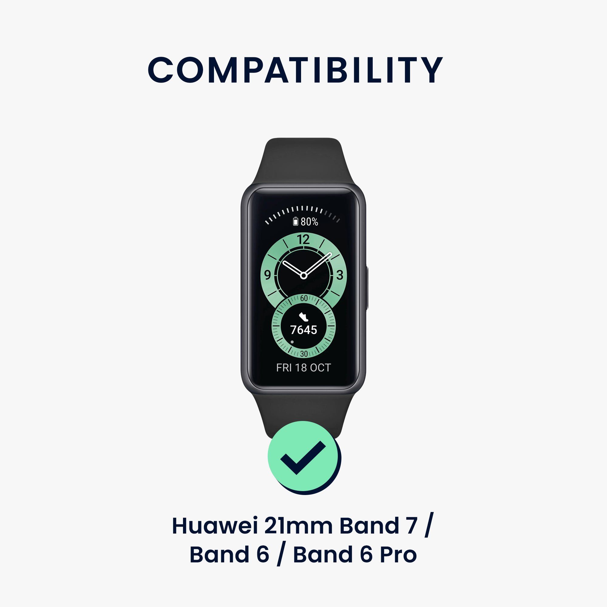 kwmobile 6x Sportarmband für Huawei Band 6 & 6 Pro / Honor Band 7 & 6 Armband Smartwatch, 6-tlg., Armband TPU Silikon Großes Set Fitnesstracker - verschiedene Farben