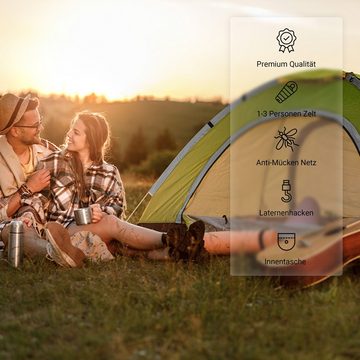 MSports® Igluzelt Campingzelt Pop Up Zelt 2-3 Personen Würfelzelt Wasserdicht Winddicht Kuppelzelt Zelt