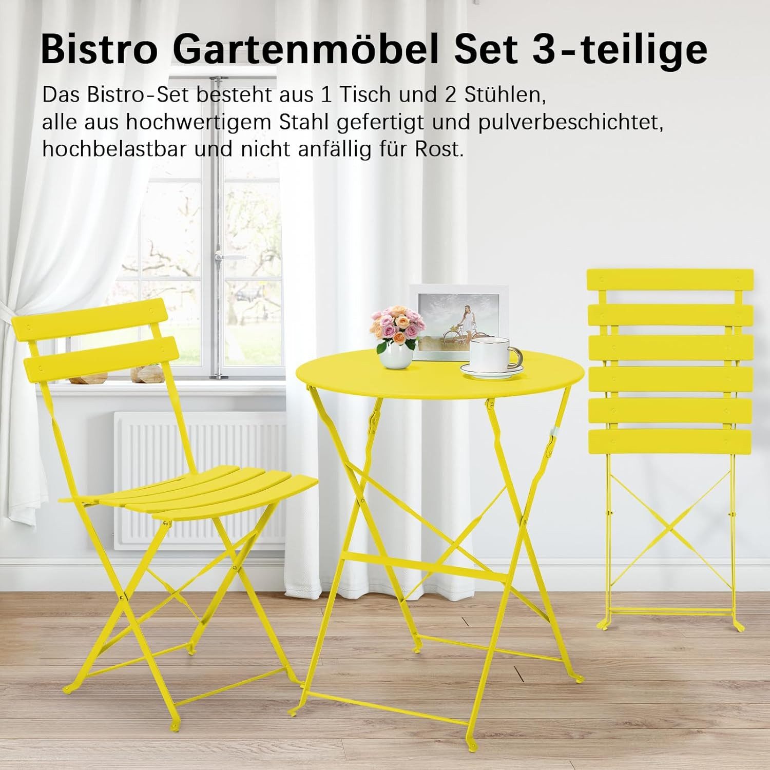 TLGREEN Balkonset Gartenmöbel Bistro Set Metall, günstig online kaufen