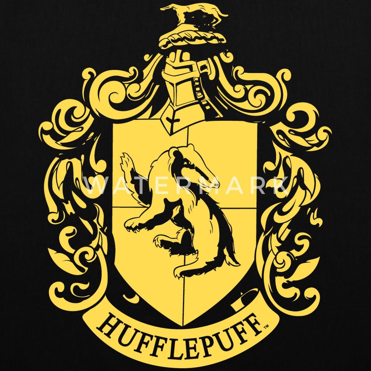 Spreadshirt Henkeltasche Harry Potter Hufflepuff Wappen Stoffbeutel (1-tlg)