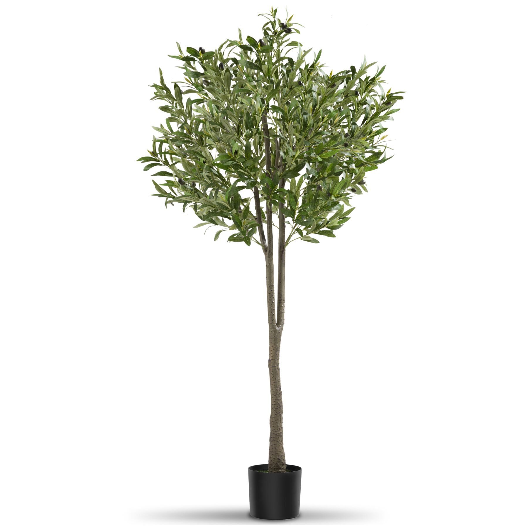 Künstliche Zimmerpflanze Künstliche Kunstpflanze, detailliert und naturgetreu, mit viel Olivenbaum, tectake, Höhe 150 cm, Stabiler Kunststoff-Blumentopf, in verschiedenen Größen erhältlich