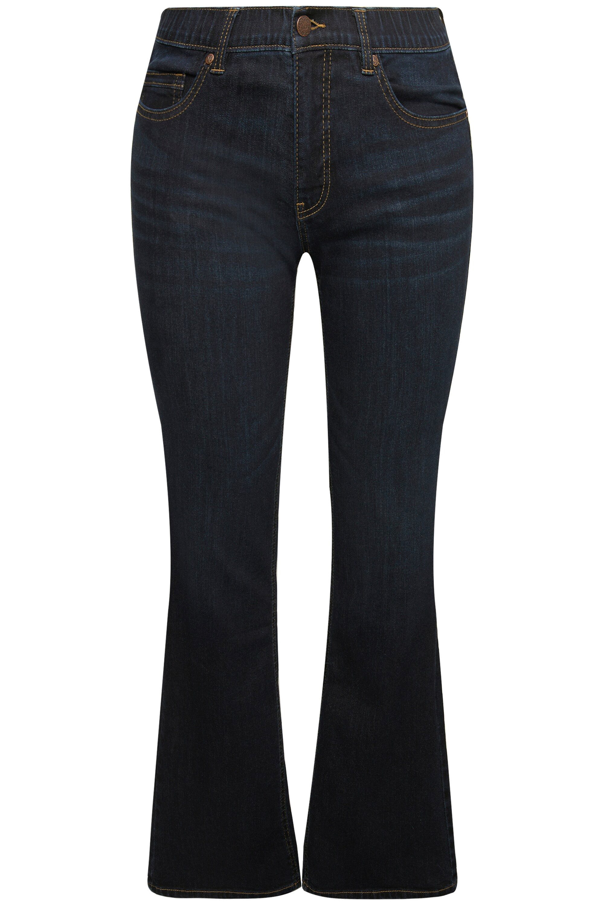 Ulla Popken Regular-fit-Jeans Bootcut-Jeans Marie weites Bein 5-Pocket-Schn günstig online kaufen