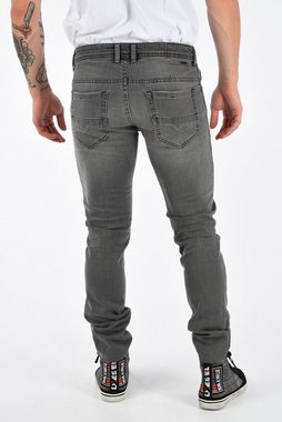 Diesel Slim-fit-Jeans Herren Thommer 084JT Röhrenjeans, Grau, Stretch, 5-Pocket-Style, Used-Look