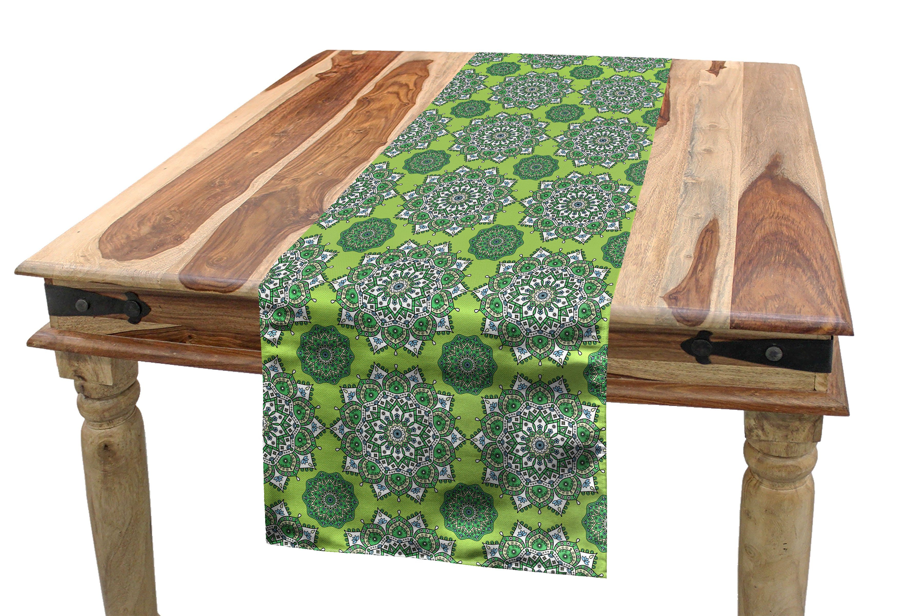 Abakuhaus Tischläufer Esszimmer Küche Rechteckiger Dekorativer Tischläufer, Lime Green marokkanische Mandala