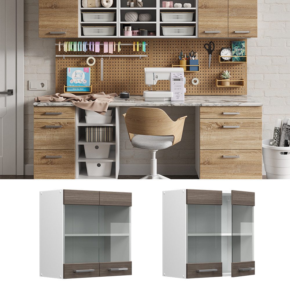 Vicco Schranksystem R-Line, Grau/Weiß, 60 cm günstig online kaufen