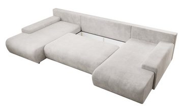 PROMETO Möbel Ecksofa Credo Ecksofa U-Form, mit Schlaffunktion und Bettkasten, U-Form Couch