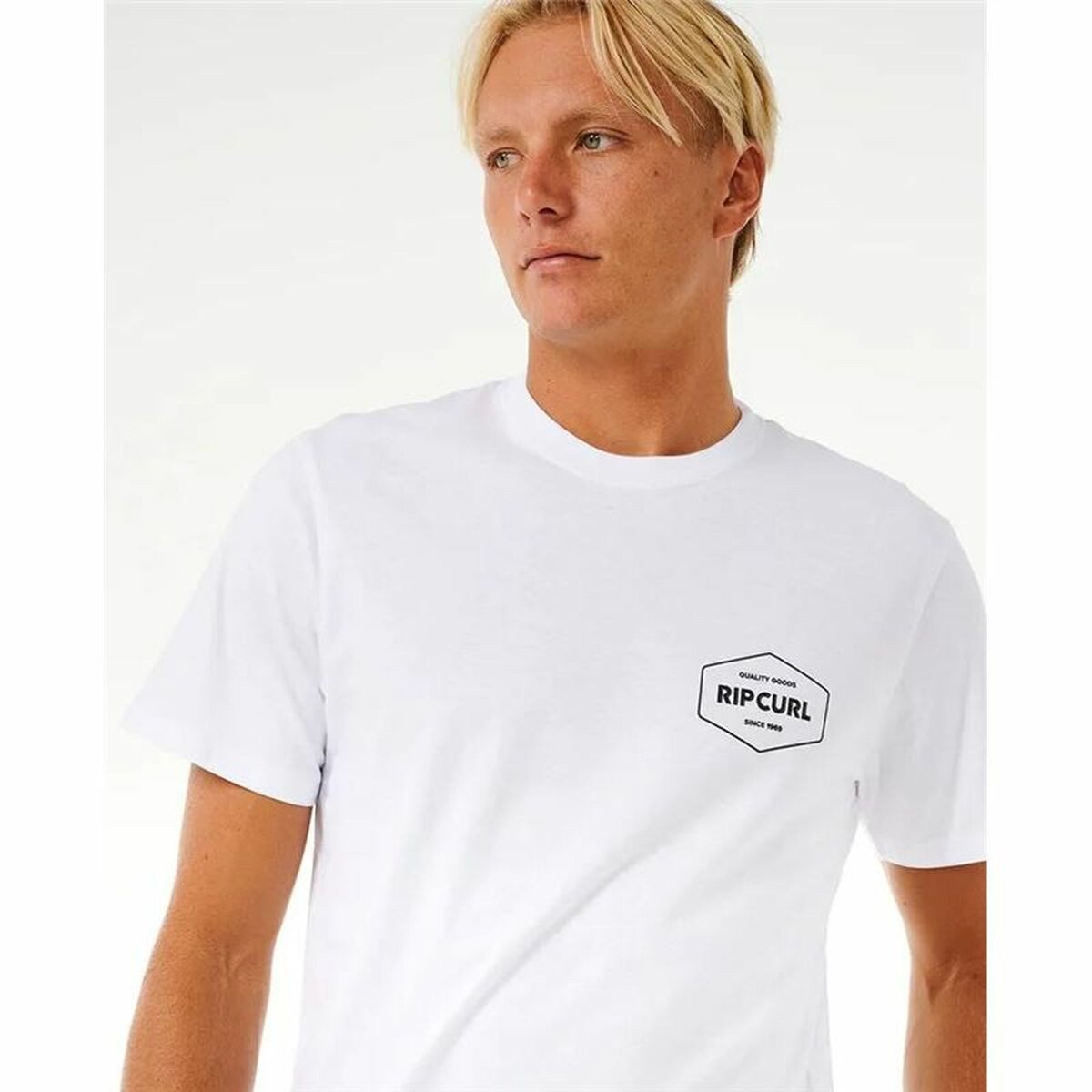 Rip Curl T-Shirt Herren Kurzarm-T-Shirt Rip Curl Stapler Weiß