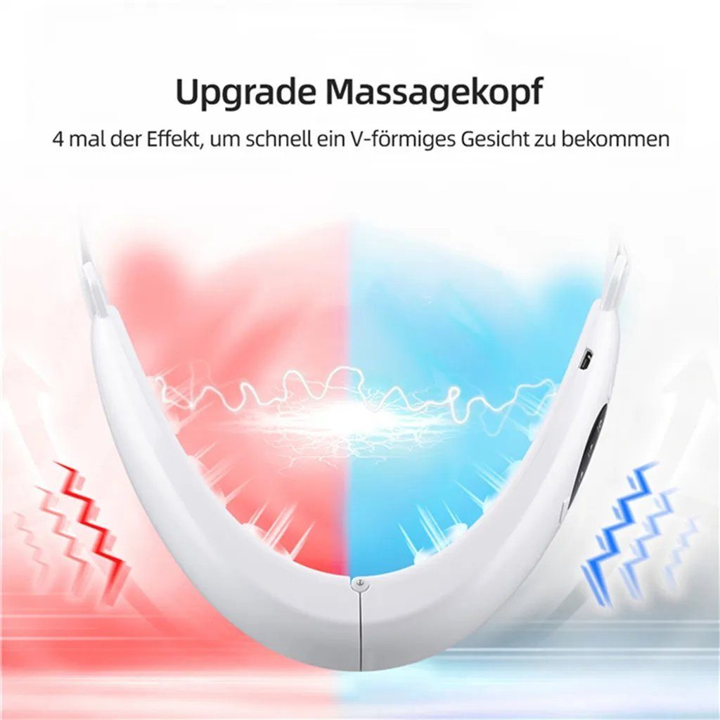 Ciskotu Dermaroller Gesichtslifting-Gerät Massagegerät V-förmiges Abnehmen(Weiß) reduzieren Gesicht Massagegerät, Doppelkinn Mikrostrom Gesicht