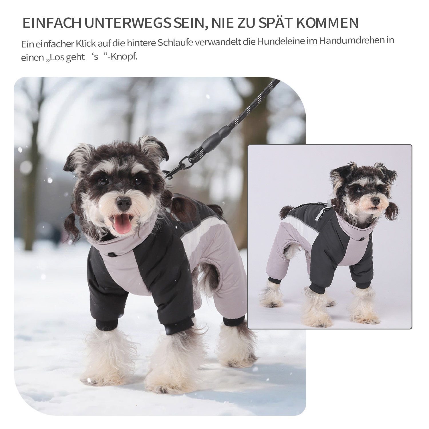 Refttenw Hundejacke Hundewintermantel,Plüsch Hund Kleidung,reflektierende, Klettverschluss-Design