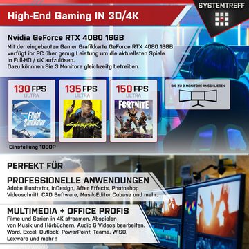 SYSTEMTREFF Gaming-PC-Komplettsystem (27", Intel Core i9 12900KF, GeForce RTX 4080, 32 GB RAM, 2000 GB SSD, Windows 11, WLAN)