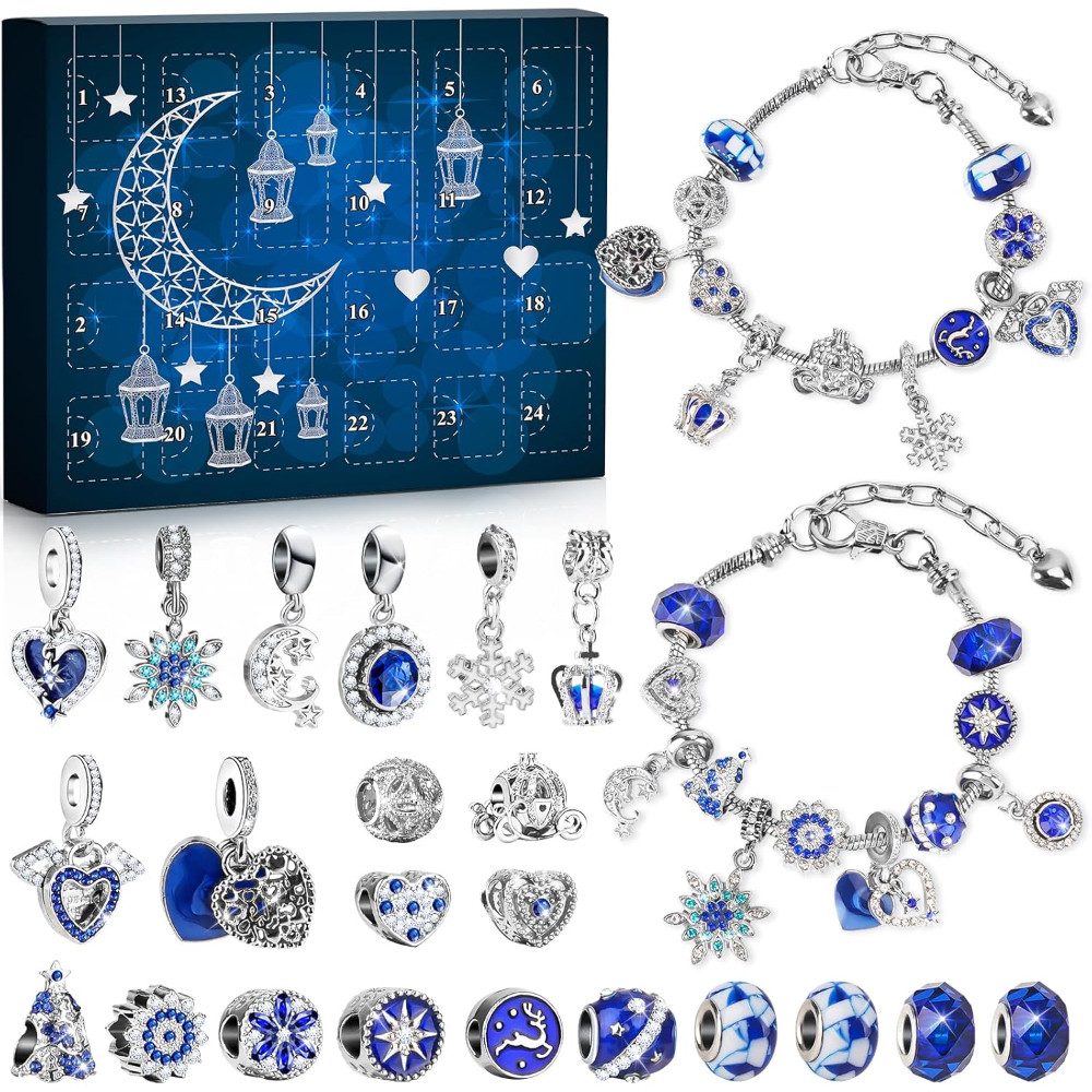 GRANDFUN Adventskalender Teenager Mädchen Kinder DIY Inhalt Kinder Frauen Schmuck Armband Damen (Schmuck-Set), Damen, Weihnachtskalender Jugendliche Mädchen Geschenke