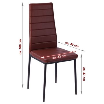 TRISENS Esszimmerstuhl Gabi (2, 4, 6 Stühle nach der Wahl, 2 St), Küchenstuhl mit abgestepptem Bezug in Lederoptik mit Metallbeinen