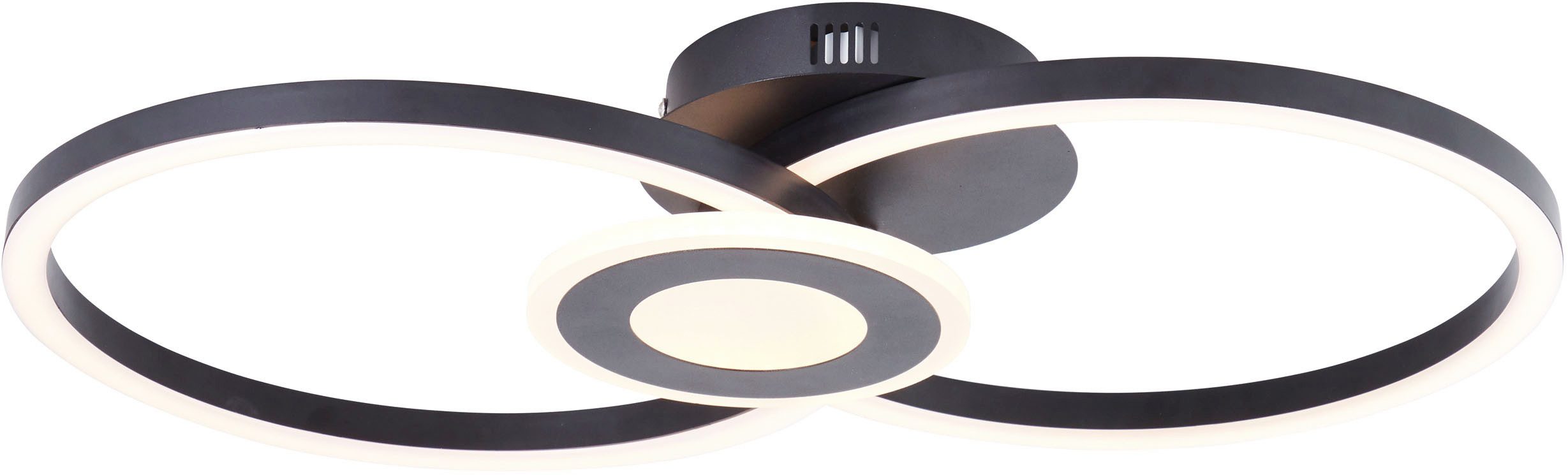 BreLight LED Deckenleuchte Bray, LED fest integriert, Warmweiß, 30 x 52 cm, 2900 lm, 3000 K warmweiß, Metall, schwarz
