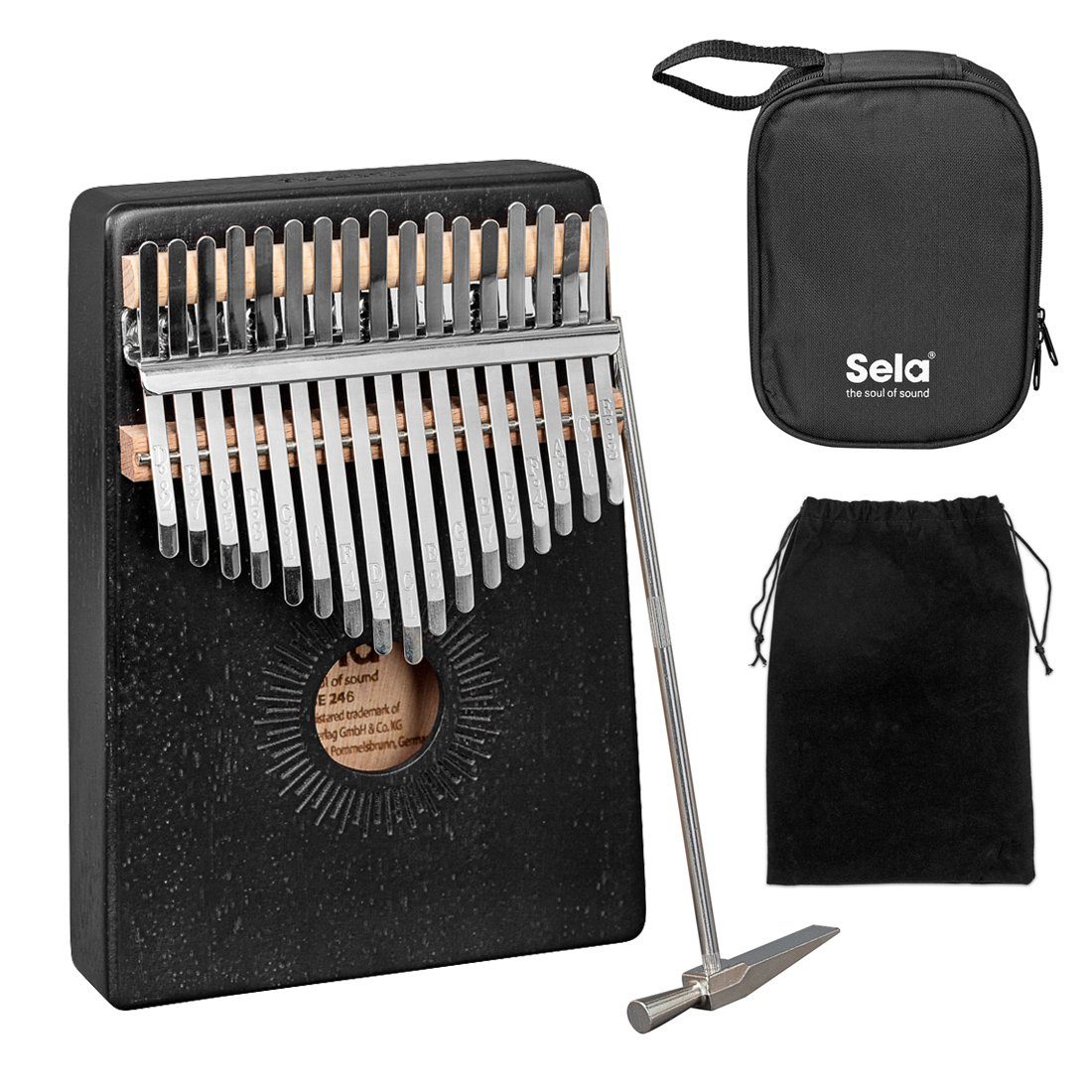 Kalimba Sela SE 246 Kalimba Mahagoni 17 Schwarz