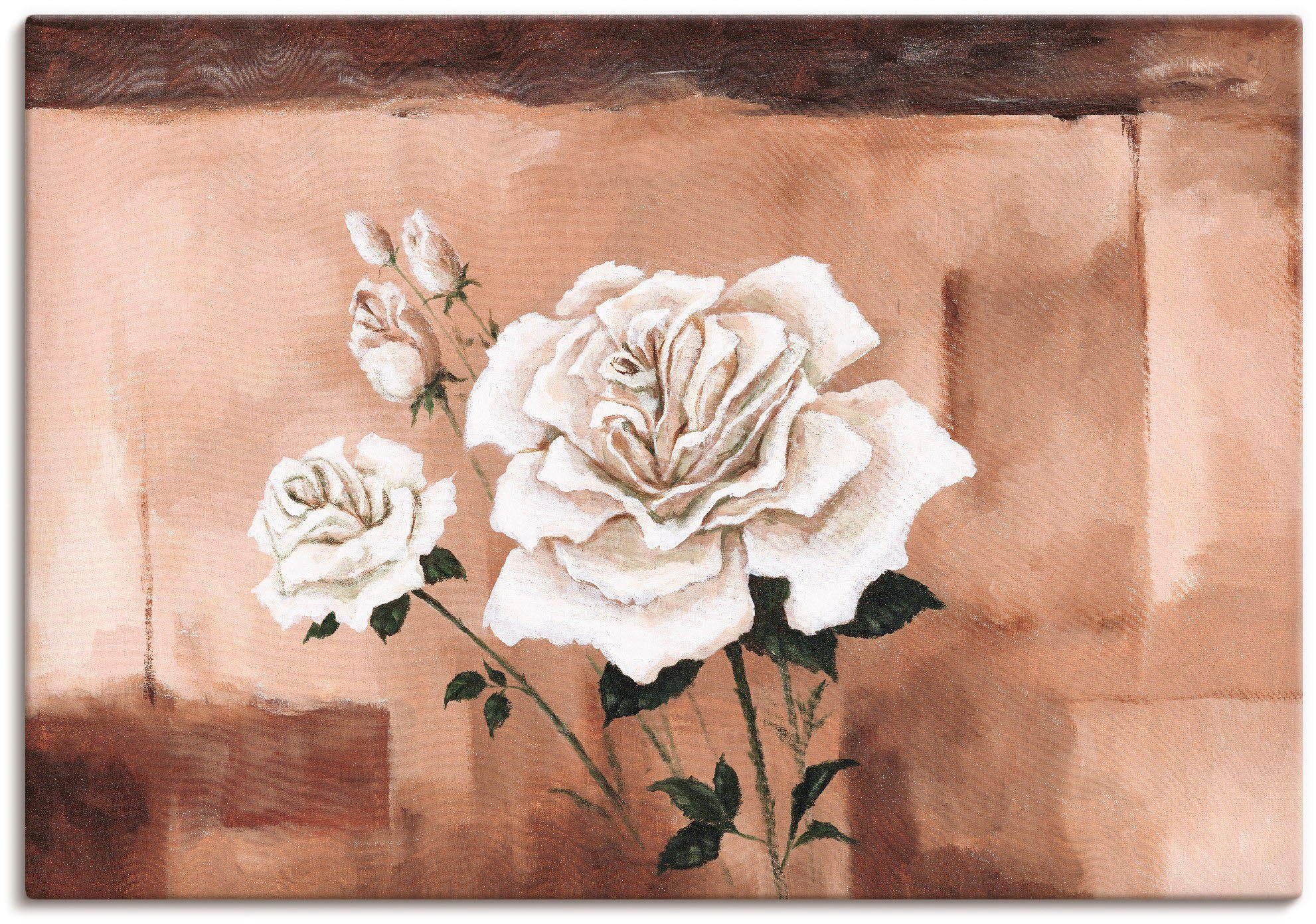 Artland Leinwandbild Rosen, Blumen (1 St), auf Keilrahmen gespannt