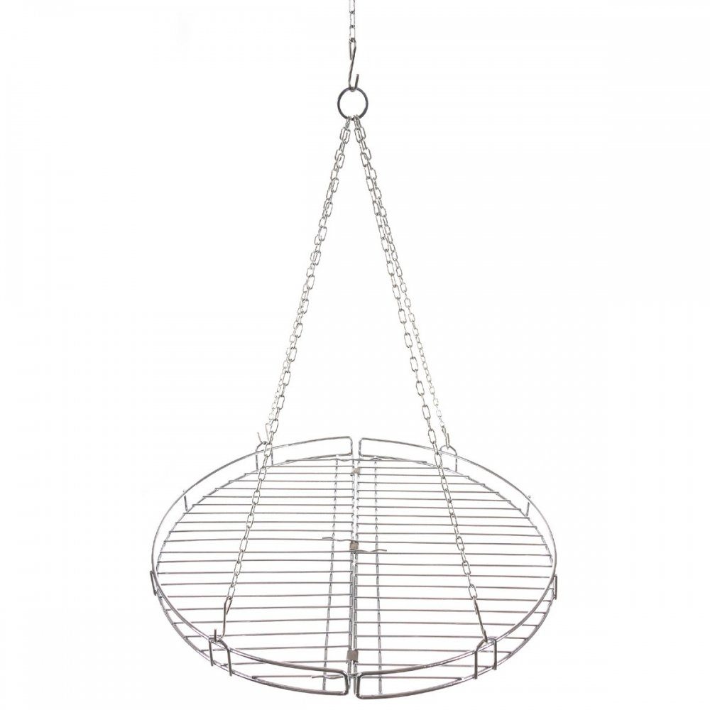 FoxOutdoor Grillrost Grillrost, rund, mit Kette, klappbar, Stahl, ca. 46,8 cm (Packung), Grillfläche: ca. 49 x 3,5 cm (D x H)