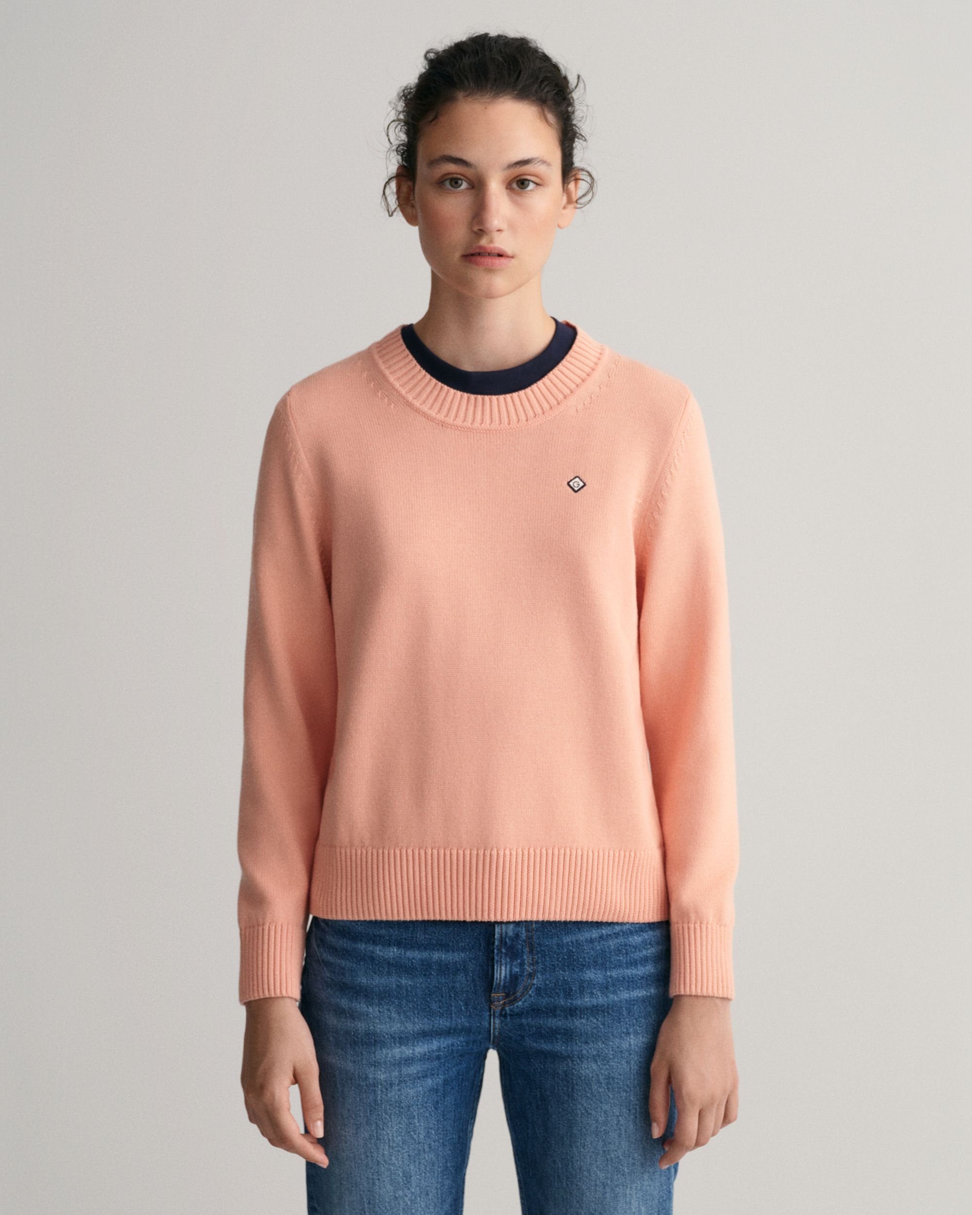 Gant Kapuzenpullover Icon G Rundhalspullover aus Baumwolle guava orange