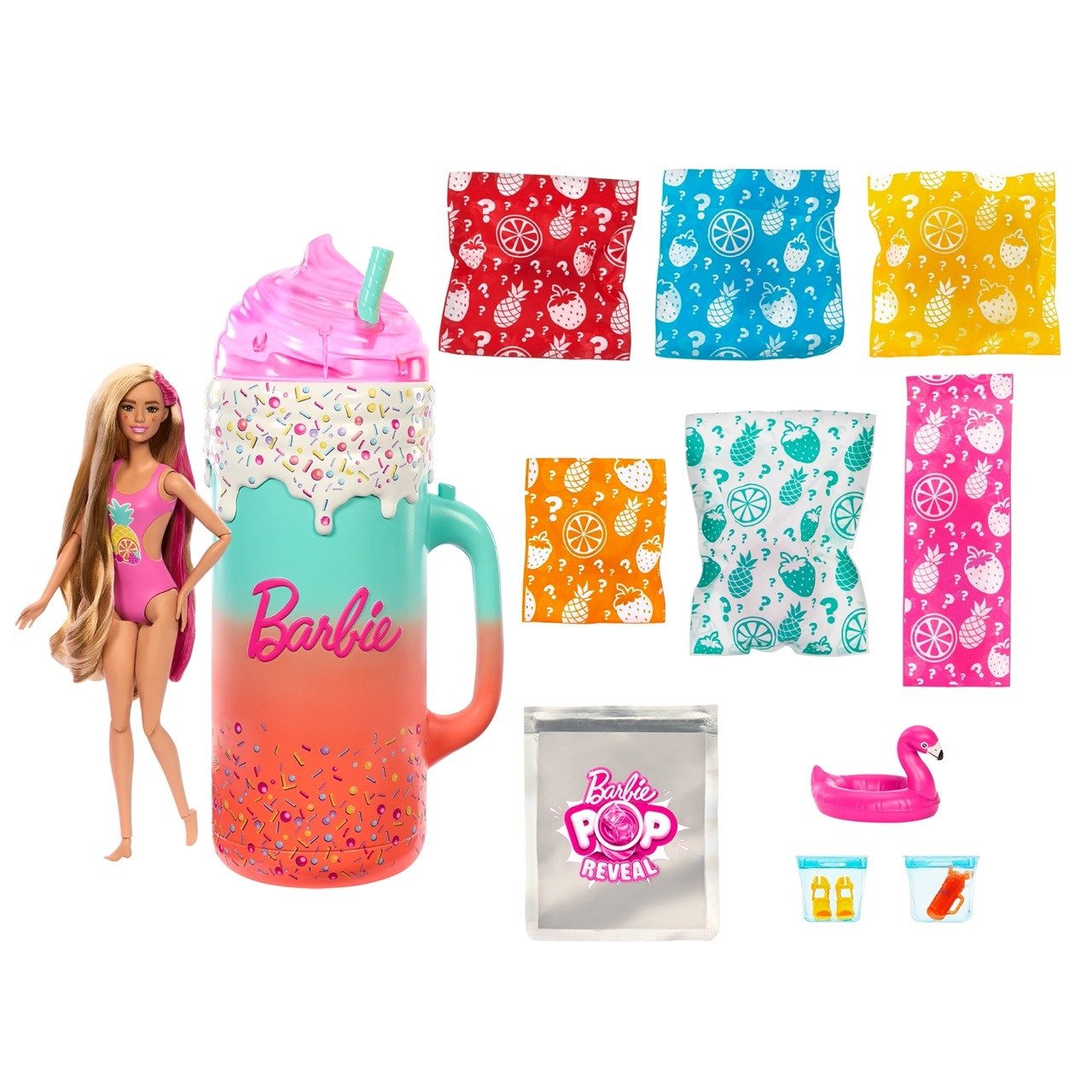 Mattel® Anziehpuppe Mattel HRK57 - Barbie Pop! Reveal Rise & Surprise Geschenkset