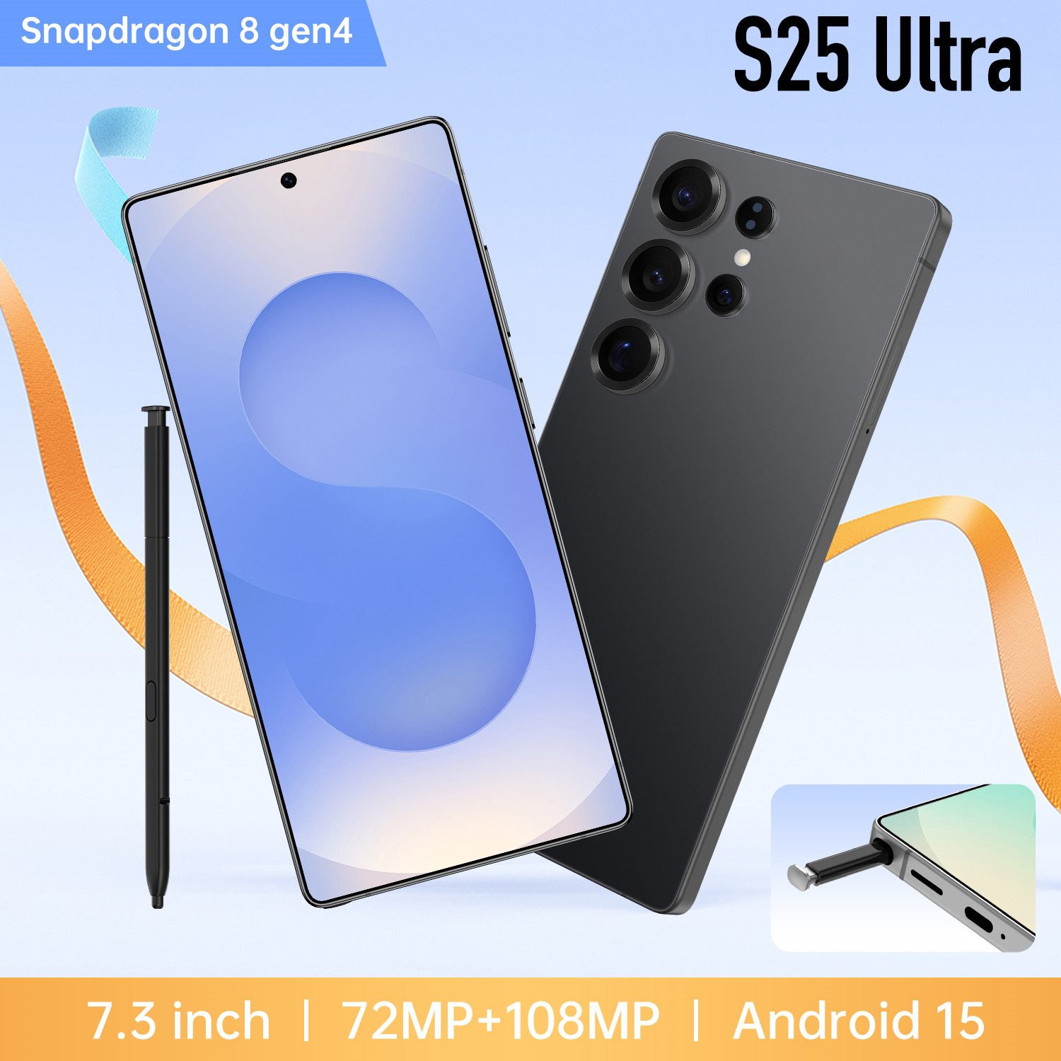 pb S25 Ultra Premium 16GB 1TB 5G Smartphone (18,54 cm/7,3 Zoll, 1000 GB Speicherplatz, 108 MP Kamera, S Pen, SIM-Tool, Kopfhörer, Case Schutz, Schnelllade-Netzteil)