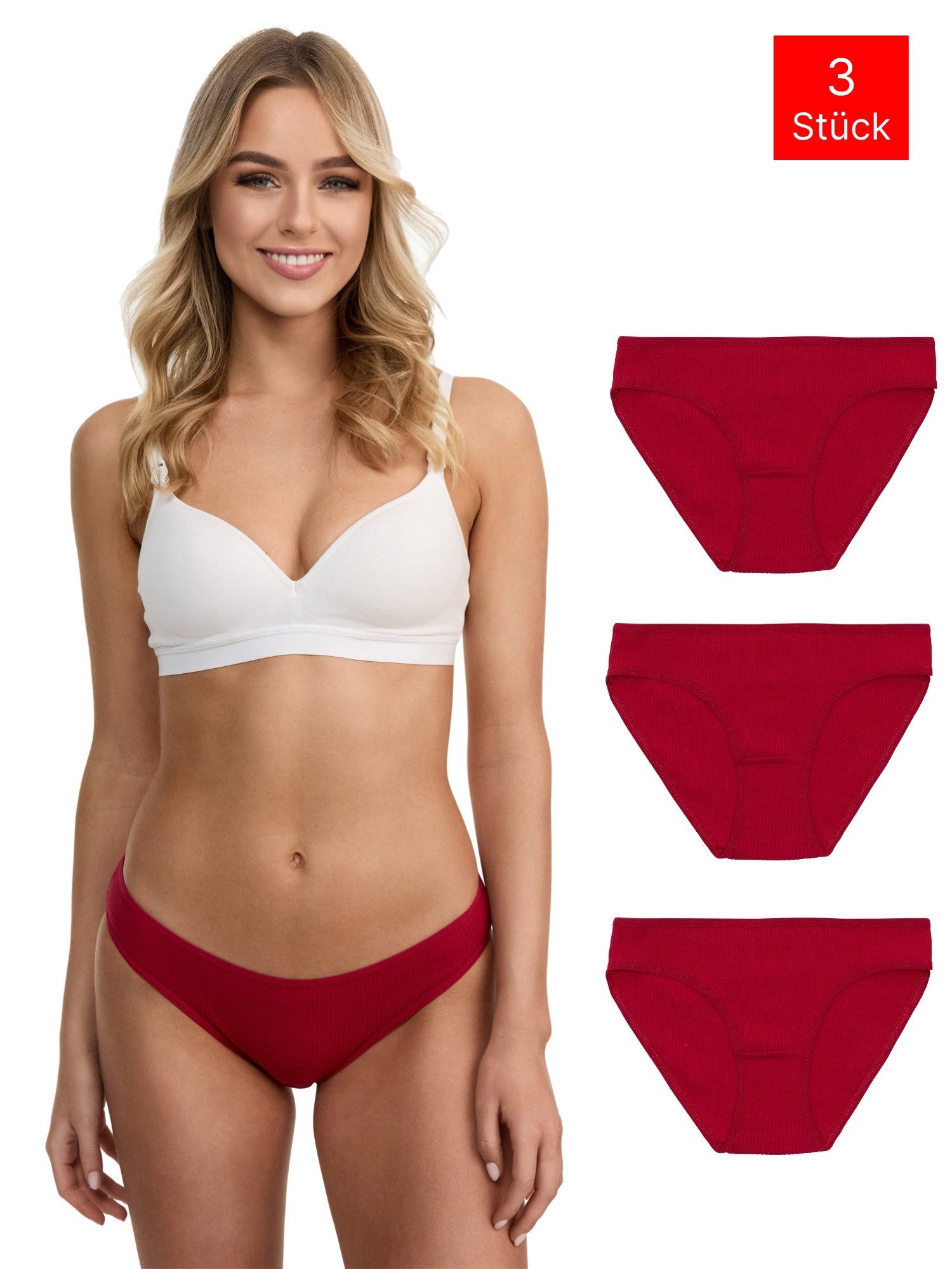 Tazzio Slip 3er-Pack Damen Slip F941 (Packung, 3-St., 3er-Pack) Nahtlose Verarbeitung - keine sichtbaren Linien unterm Outfit