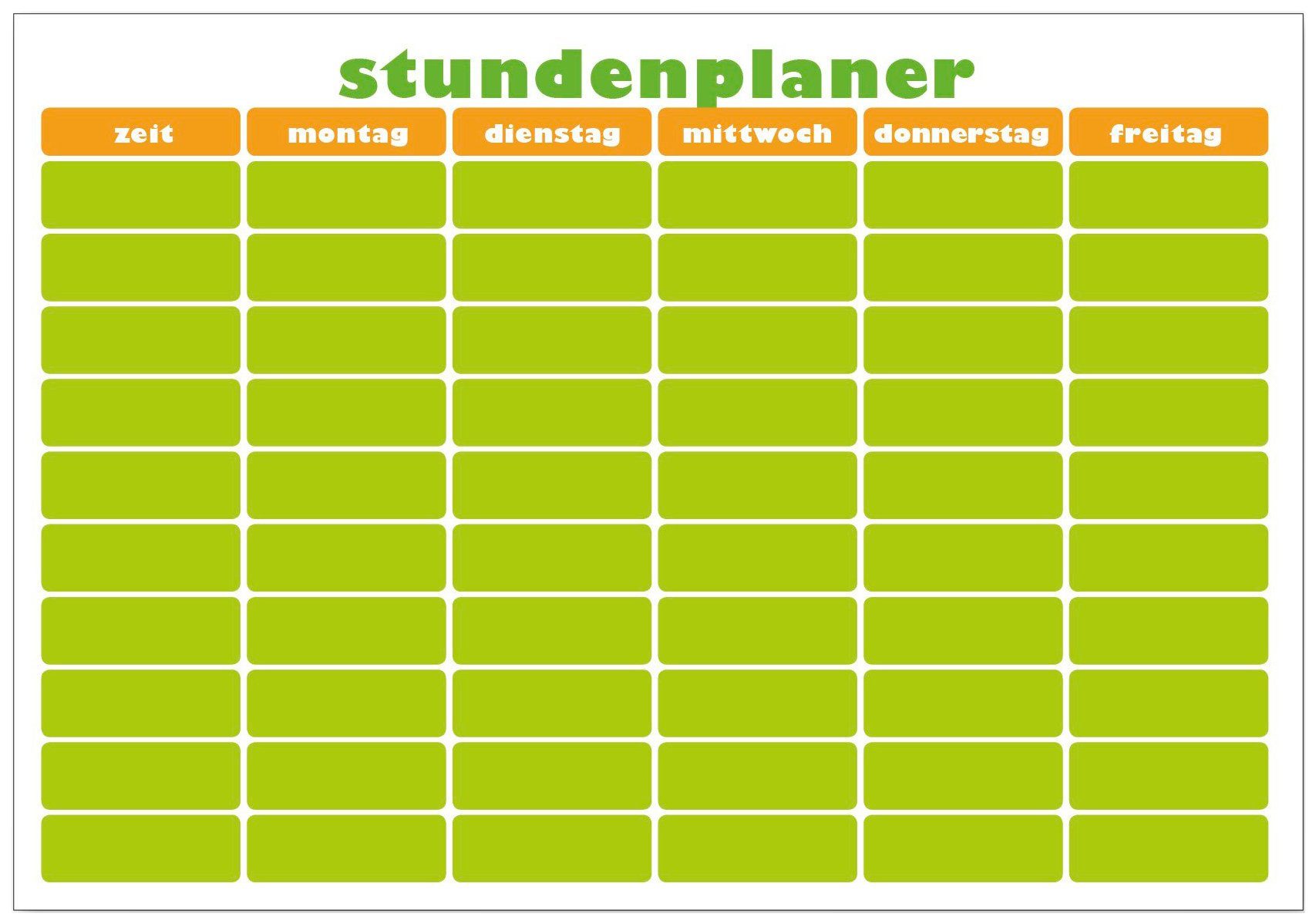 MySpotti Wandsticker Memo Kids Stundenplaner orange-grün (1 St), mit Whiteboard-Oberfläche