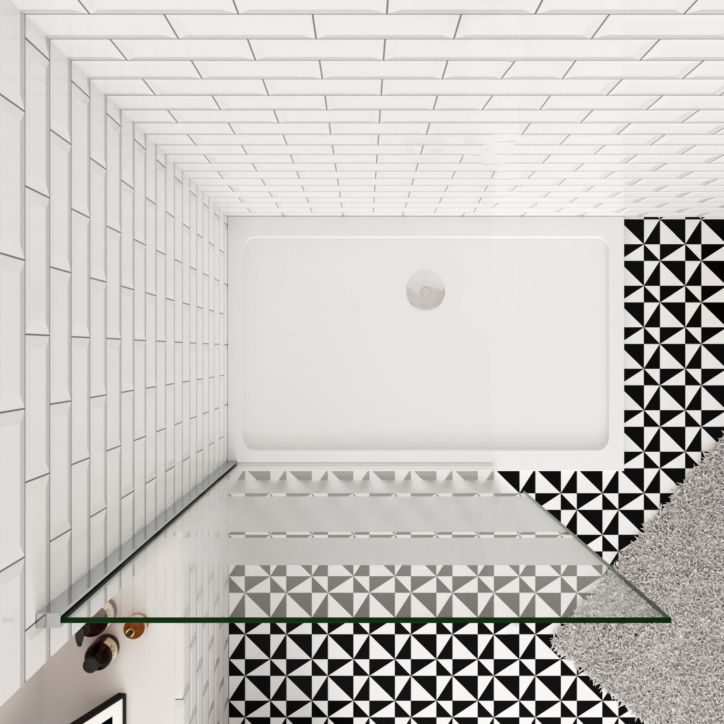 Duschparadies Duschwand Walkin 6mm NANO Glasmit Milchstreifen Glaswand Duschabtrennung Dusche, (6 mm EasyClean ESG Sicherheitsglas)