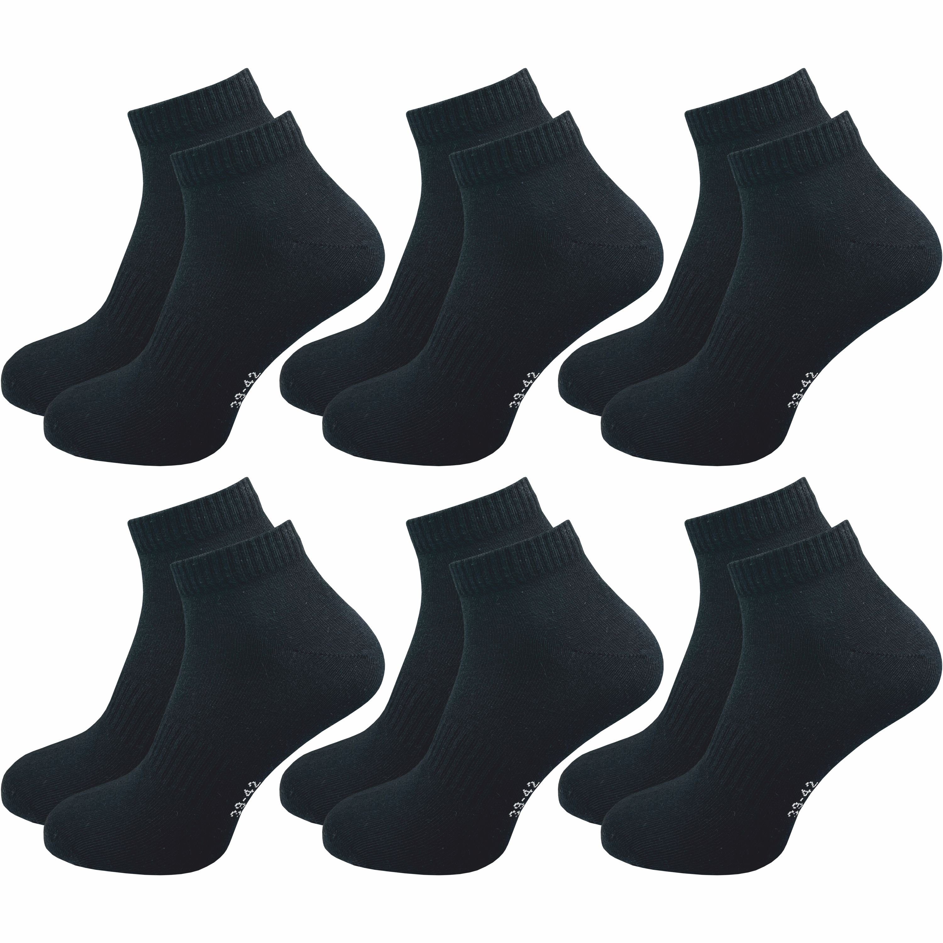 GAWILO Kurzsocken für Damen und Herren - Quartersocken aus Baumwolle (6 Paar) Kein Rutschen dank Rippbund - Etwas länger als Sneaker Socken