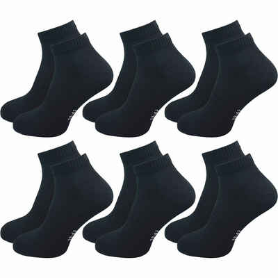 GAWILO Kurzsocken für Damen und Herren - Quartersocken in weiß, schwarz und grau (6 Paar) Kein Rutschen dank Rippbund - Etwas länger als Sneaker Socken
