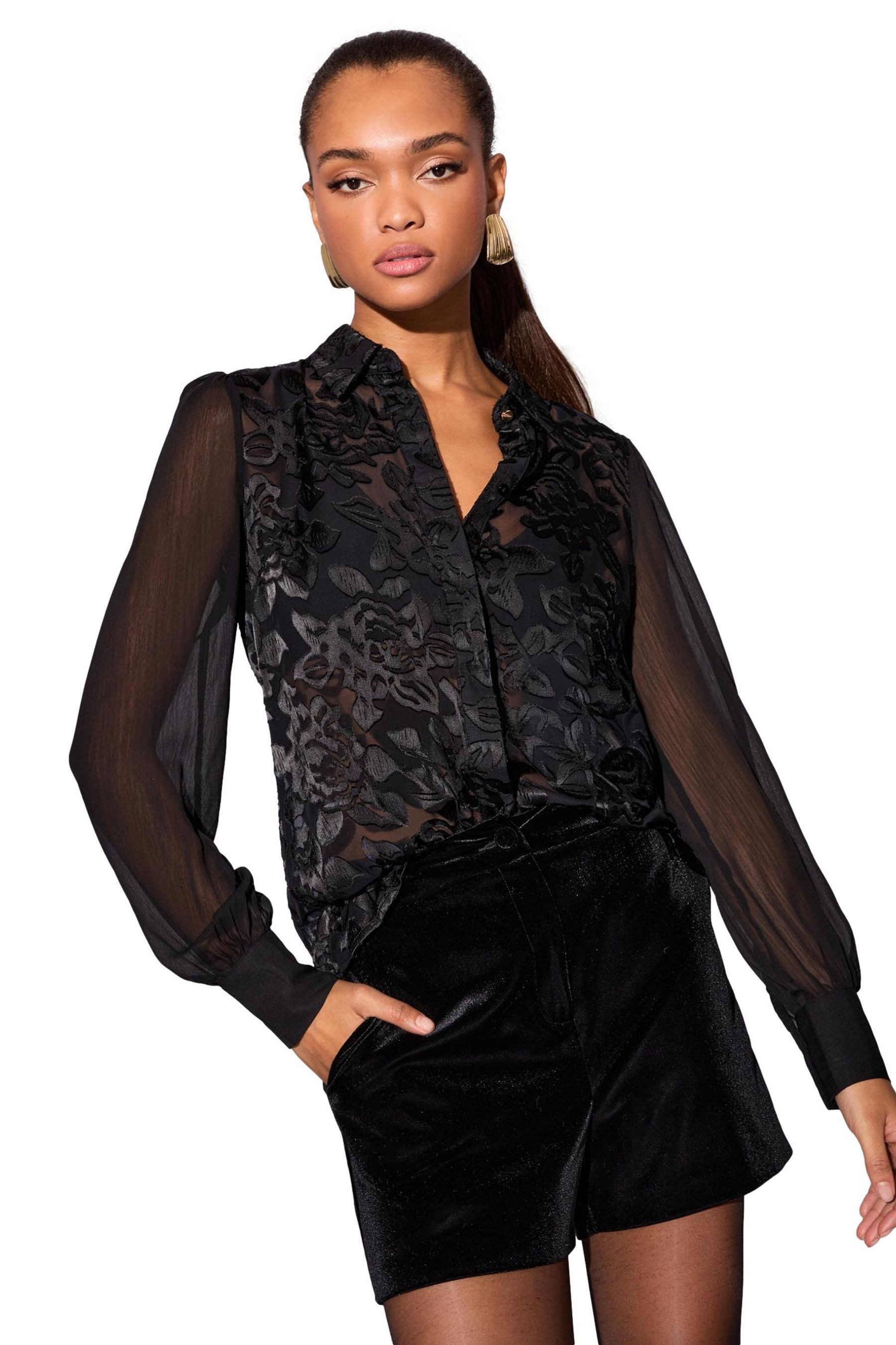 LIPSY Hemdbluse Lipsy Geknöpftes Hemd mit Ausbrenner-Design (1-tlg) günstig online kaufen