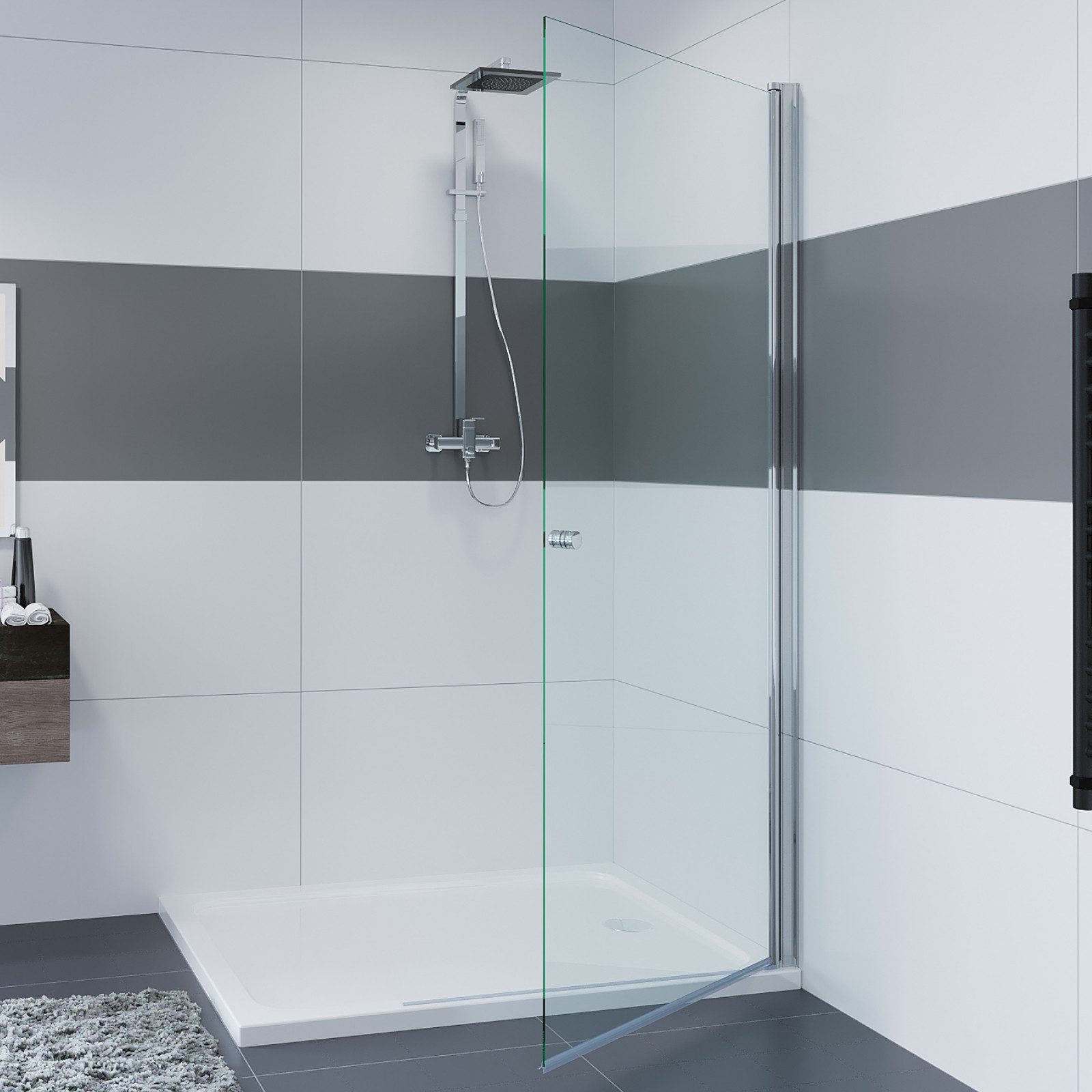 IMPTS Walk-in-Dusche Glaswand Dusche, glas, (70-100 günstig online kaufen