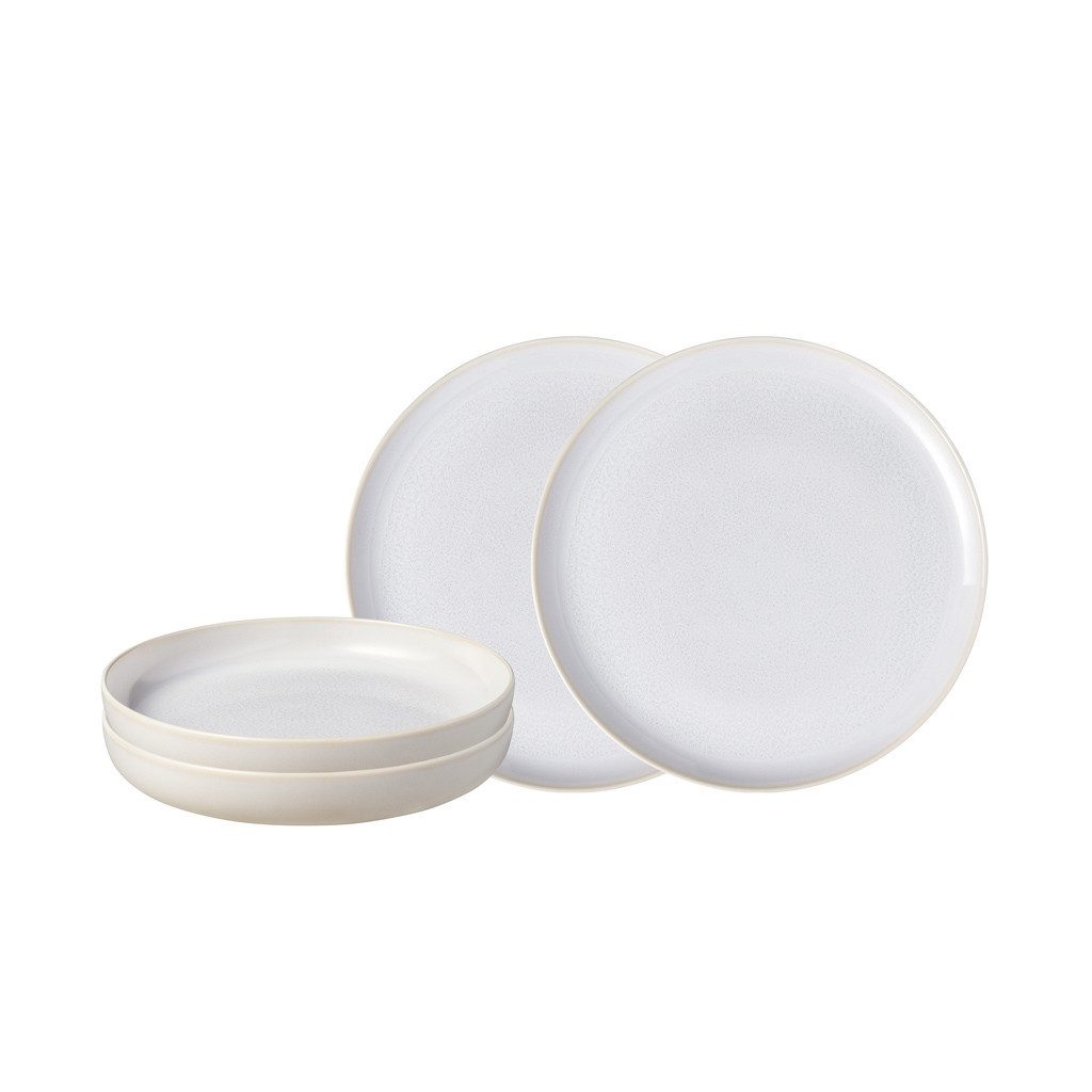 like. by Villeroy & Boch Geschirr-Set Crafted Tafelset (4-tlg), 2 Personen, Porzellan, Premium Porcelain, 4 Stck, mikrow.- & spülm.sicher