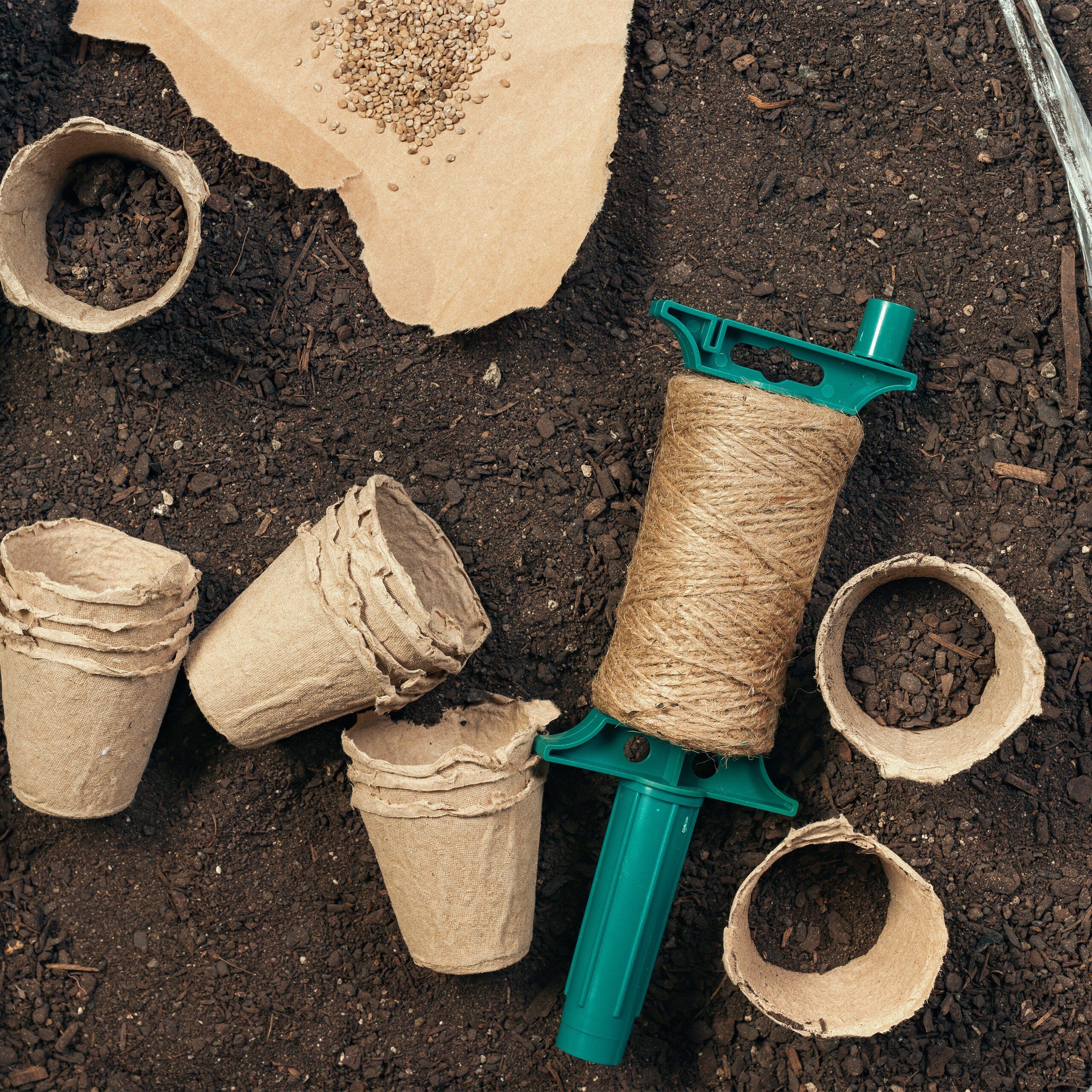 relaxdays Juteschnur 6 mm x 50 m 2er Set Bastelgarn