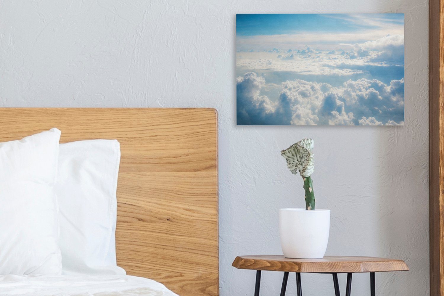 OneMillionCanvasses® Leinwandbild Wolkendecke cm Himmel, 30x20 Aufhängefertig, am Leinwandbilder, St), Wanddeko, Wandbild (1