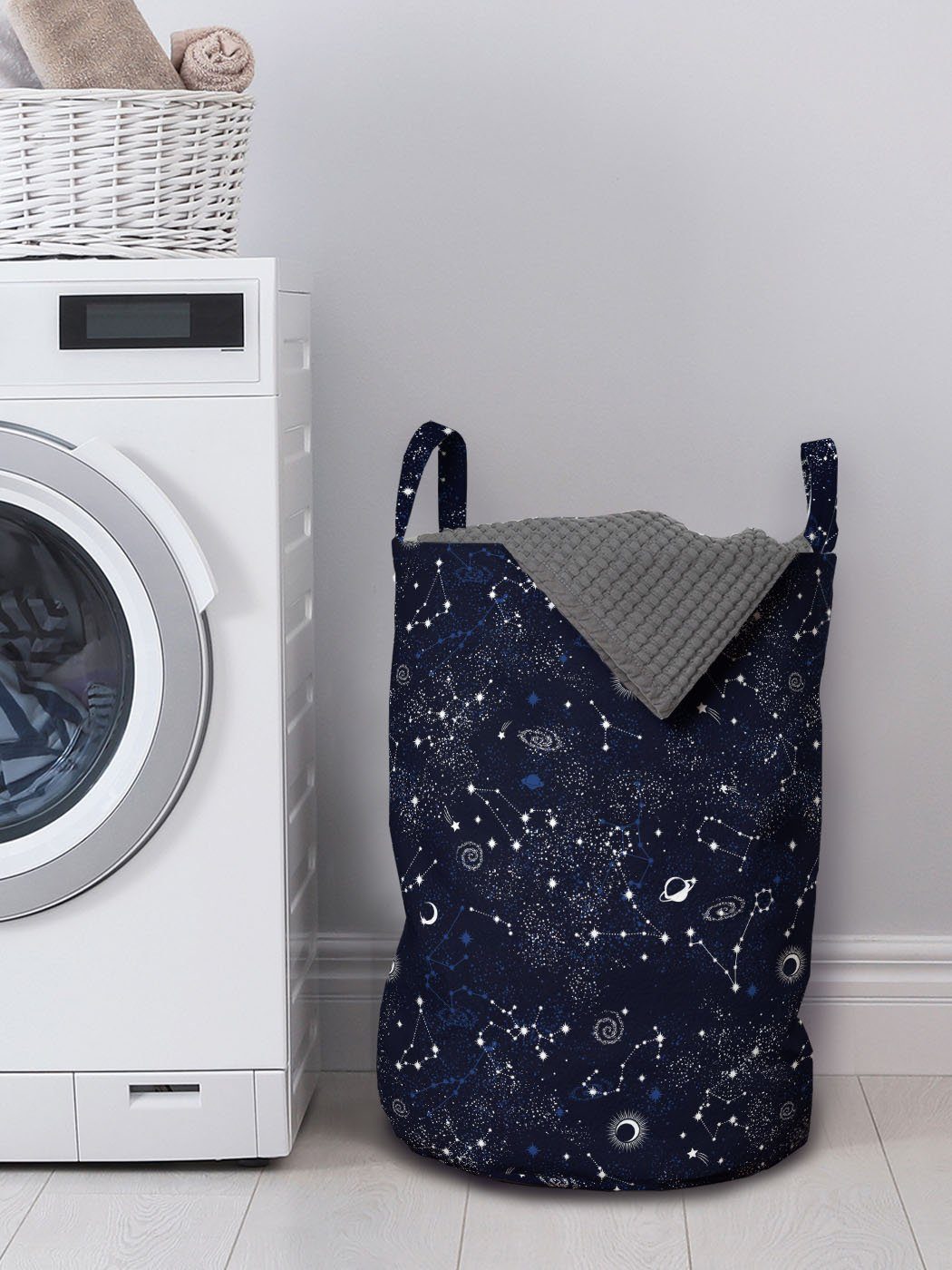 Kordelzugverschluss Blauer Himmel Abakuhaus Wäschesäckchen für mit Waschsalons, Griffen Wäschekorb Stern-Konstellation-Kunst