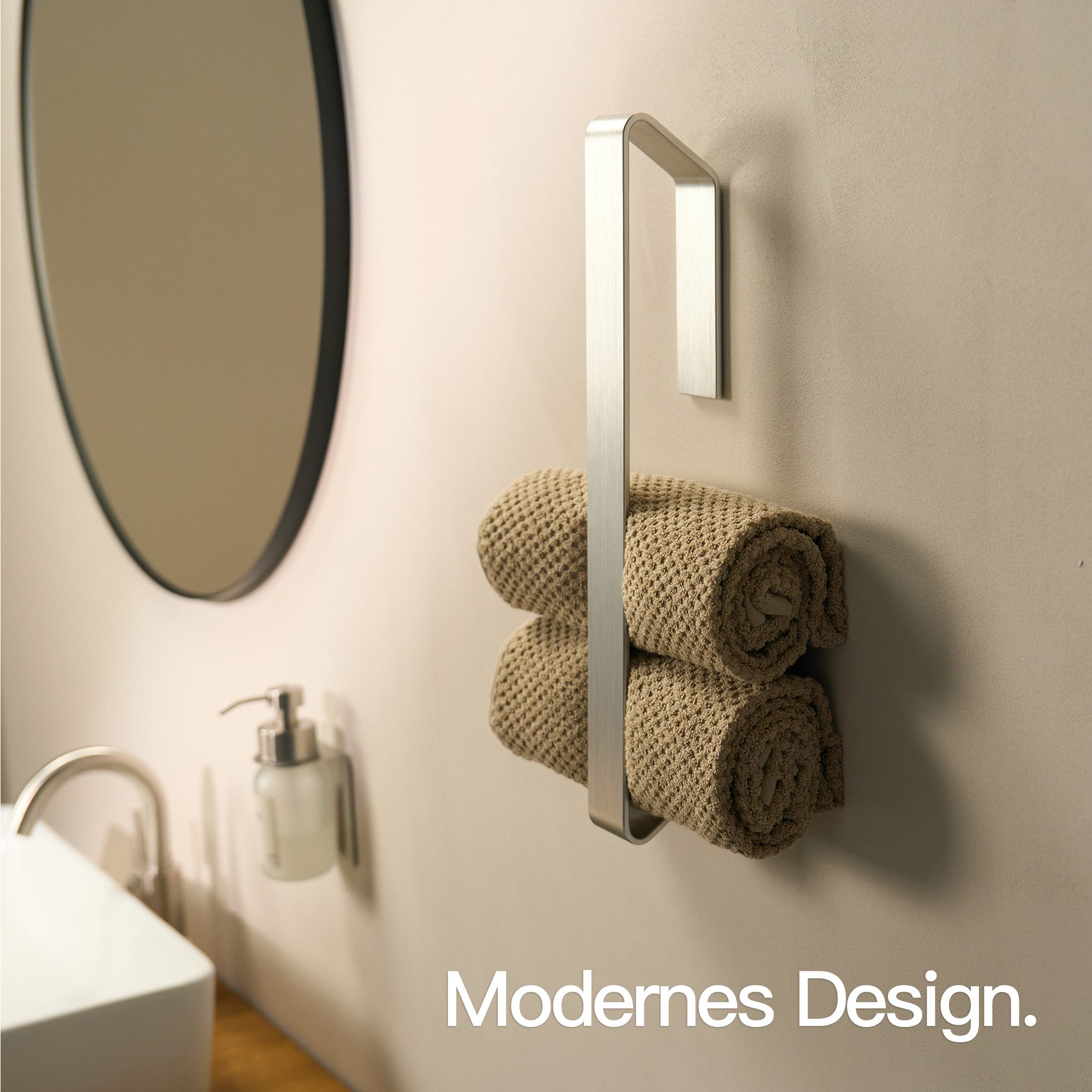 Designfabrik Hamburg Handtuchhalter, CNC-gefräste Kanten, ohne Bohren, Voll günstig online kaufen