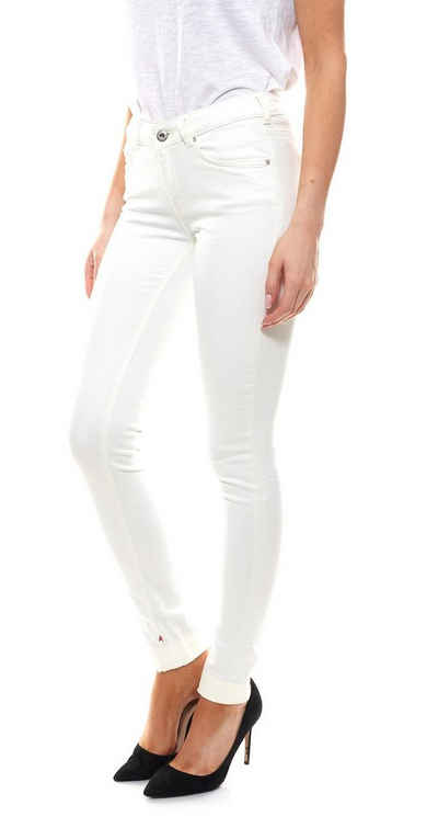 Scotch & Soda Regular-fit-Jeans »SCOTCH & SODA 5-Pocket-Jeans schlichte Damen Baumwoll-Hose Skinny-Jeans mit kleinen Strickereien Weiß«