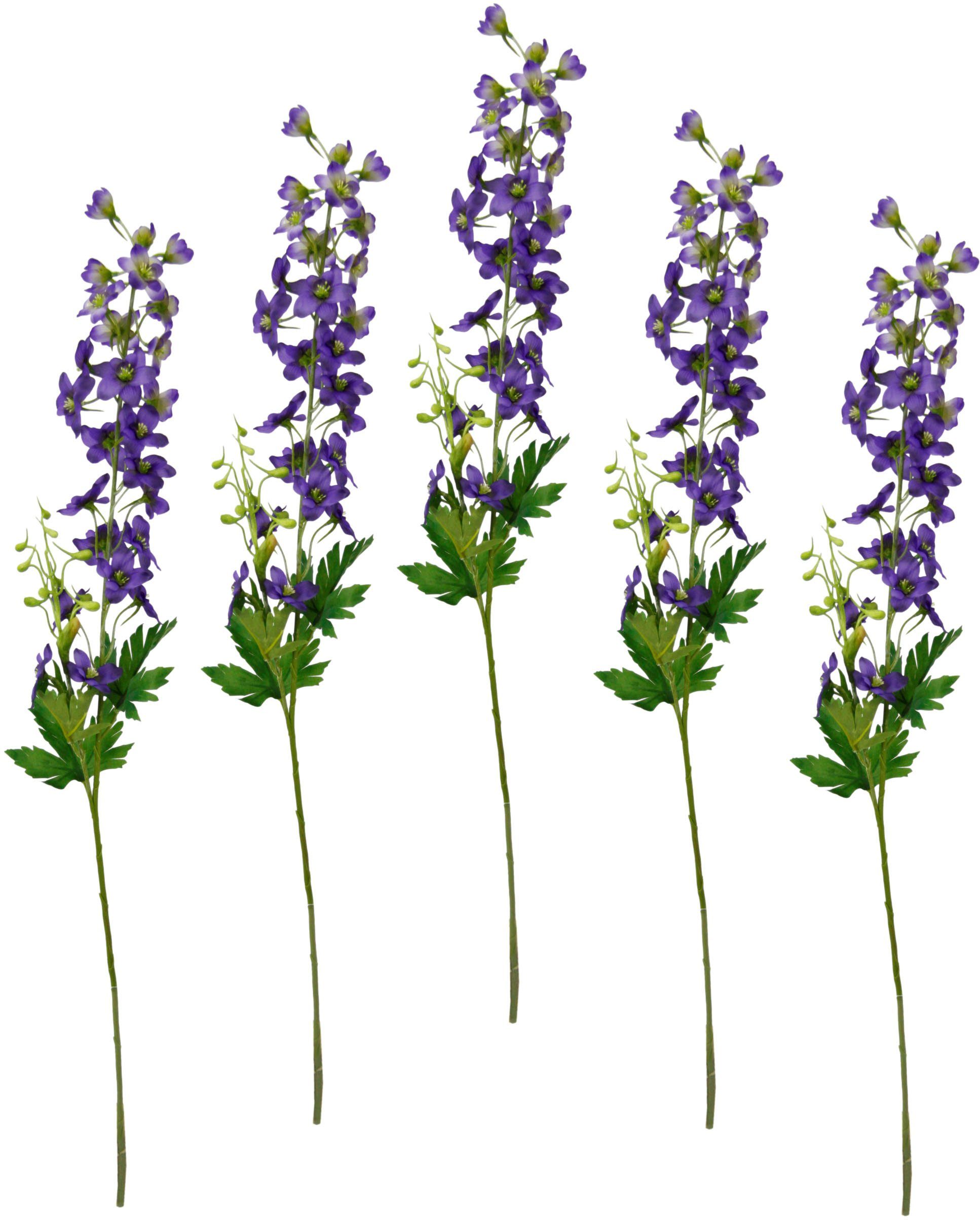 Originalprodukte zu sehr günstigen Preisen! Kunstblume Delphinium, I.GE.A., 5er cm, 75 violett Set Höhe