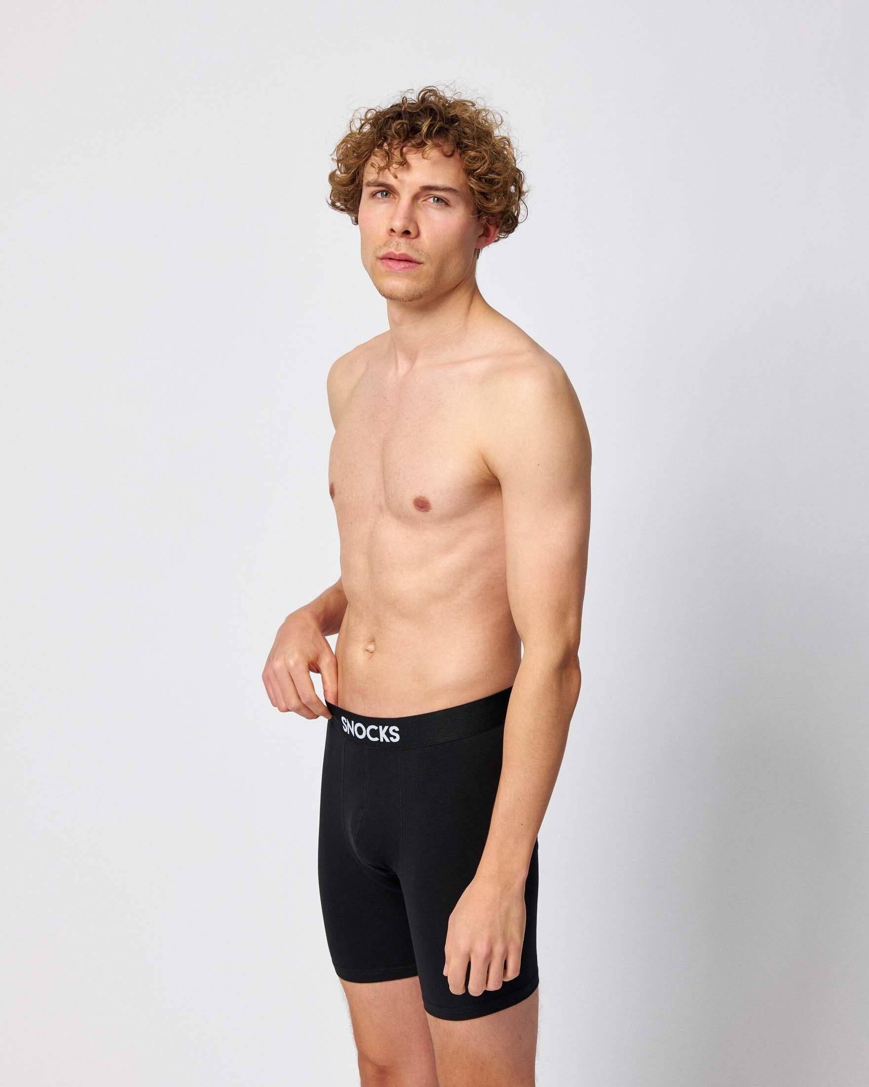 SNOCKS Boxershorts Enge Unterhosen mit längerem Bein Herren Männer (6-St) aus Bio-Baumwolle, ohne kratzenden Zettel, bequem durch längeres Bein