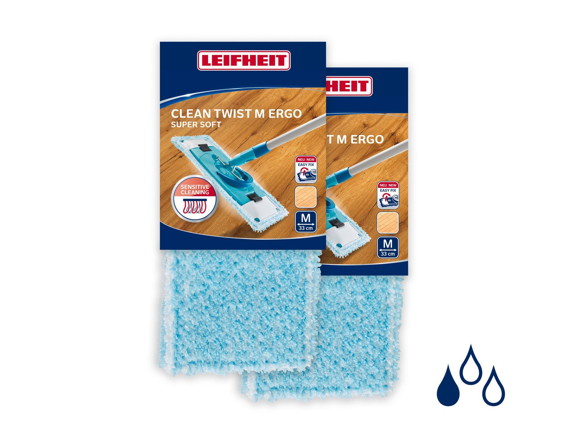 Leifheit Wischbezug CLEAN TWIST M / Combi M super soft 2er Wischbezug | Wischbezüge