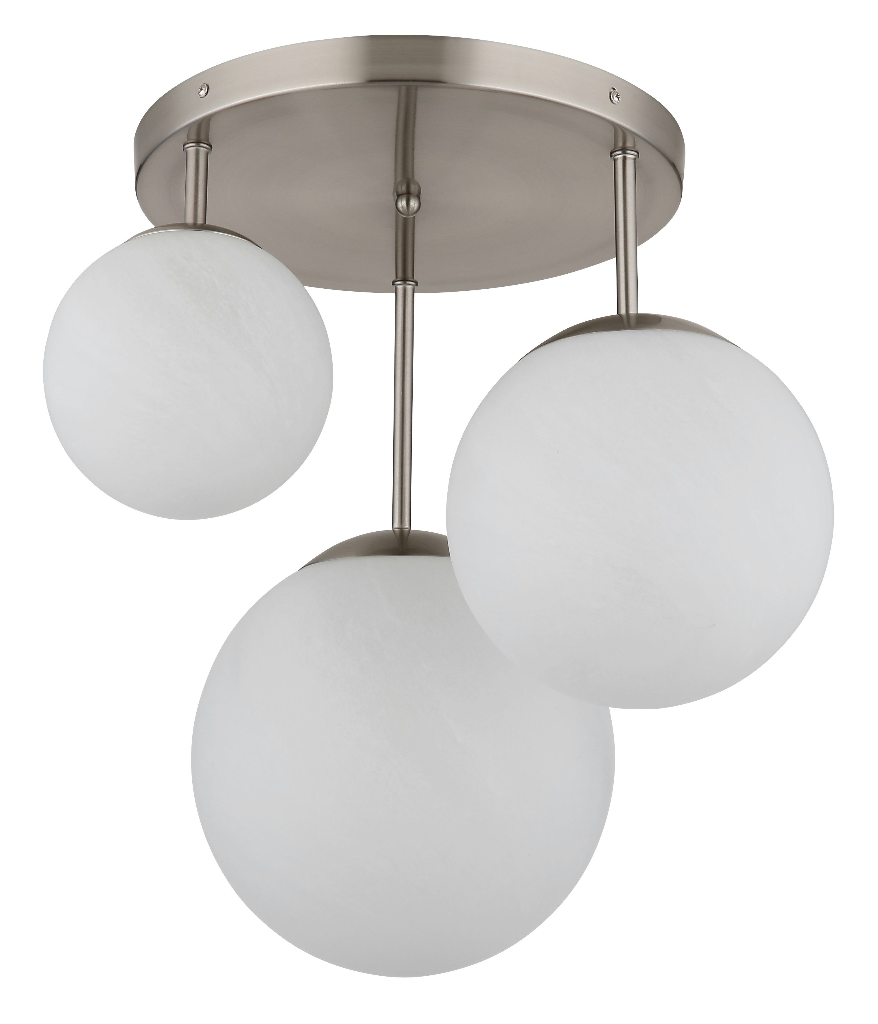 NOWA Deckenleuchte KOP, ohne Leuchtmittel, Deckenlampe, Glaskugel opal, alabaster Optik, Wohnzimmer, Esszimmer