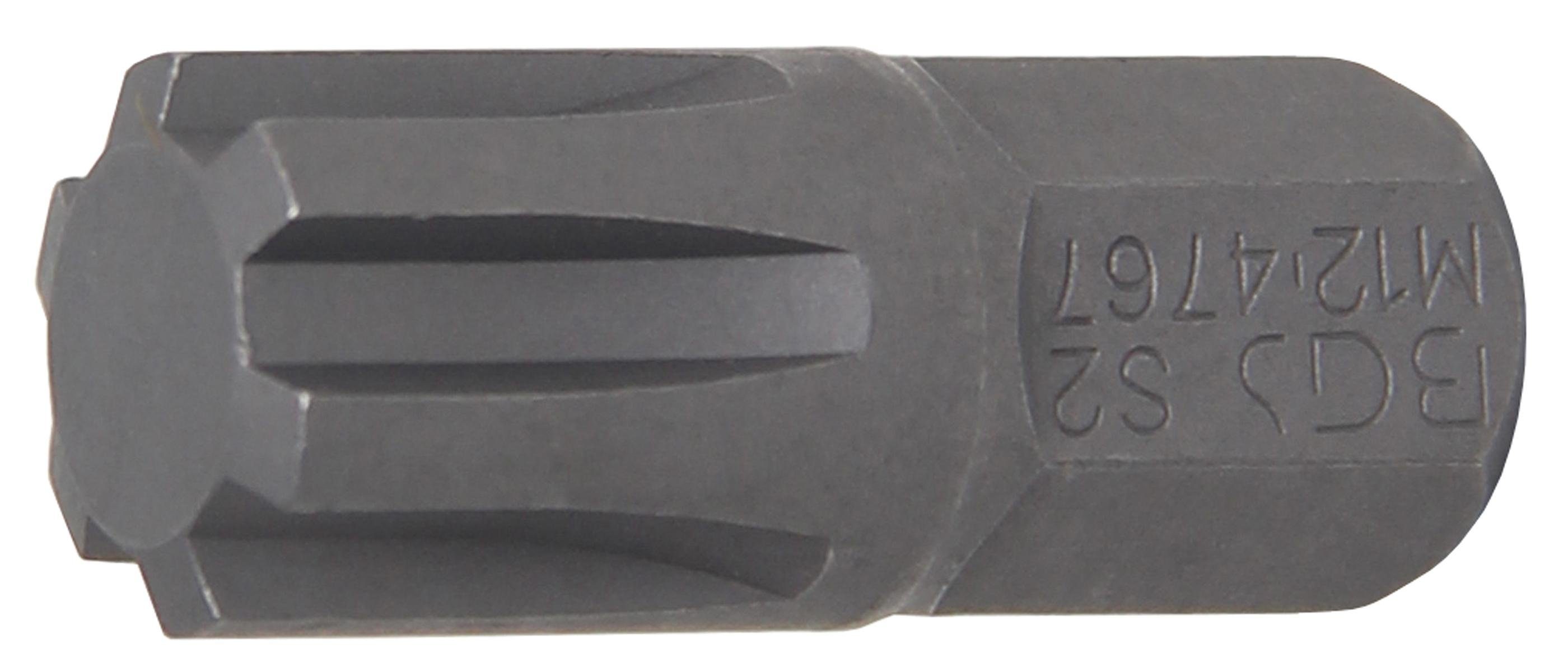 BGS technic Bit-Schraubendreher Bit, Antrieb Außensechskant 10 mm (3/8), Keil-Profil (für RIBE) M12