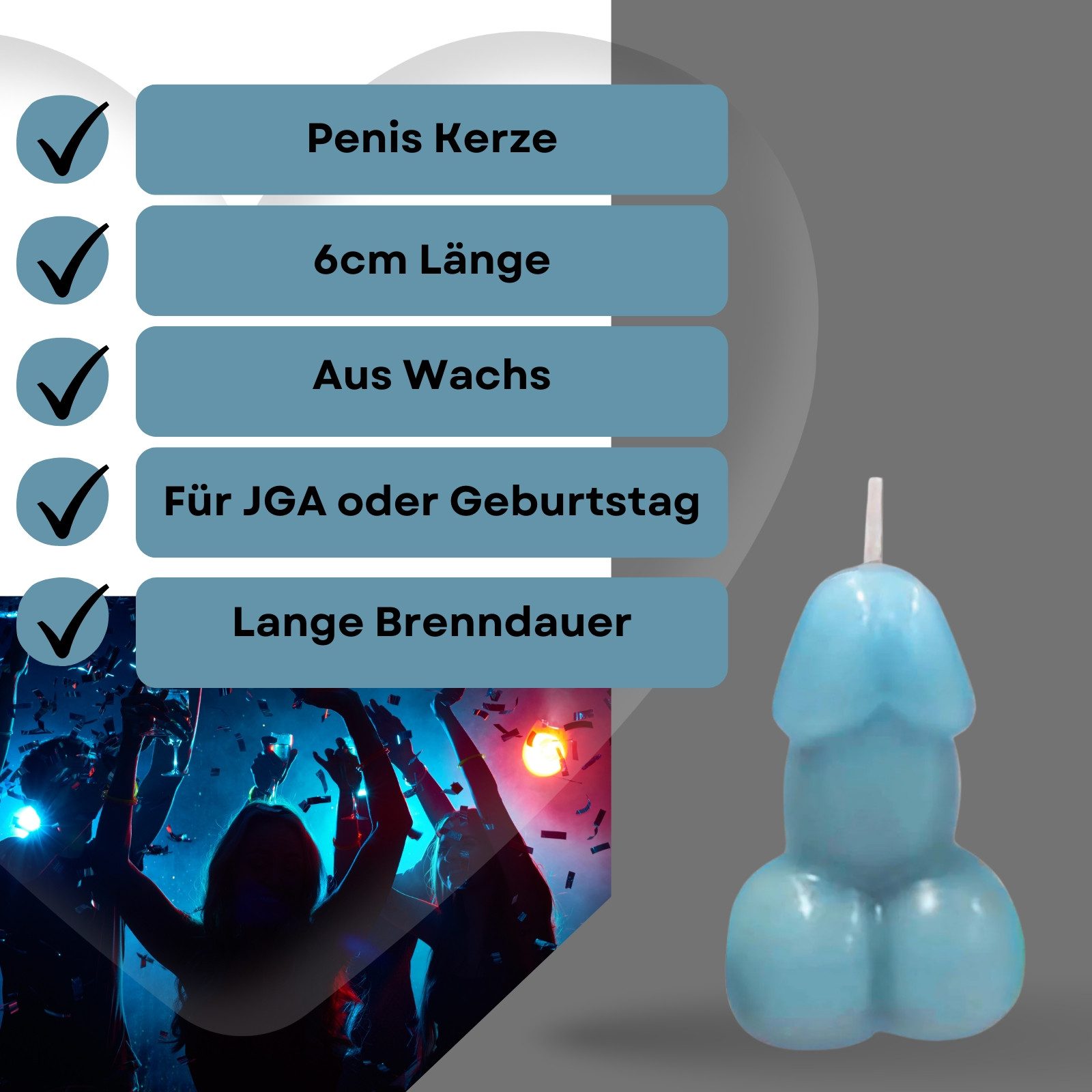 Lovelyness Formkerze - Penis Kerze - Idee Für JGA, Geburtstag, Party (1-tlg günstig online kaufen