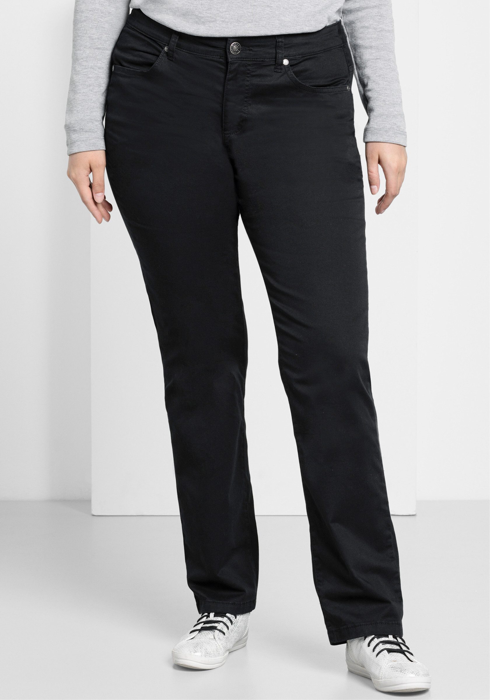 Sheego Jerseyhose Stretch-Hose normal elastische Twill-Qualität