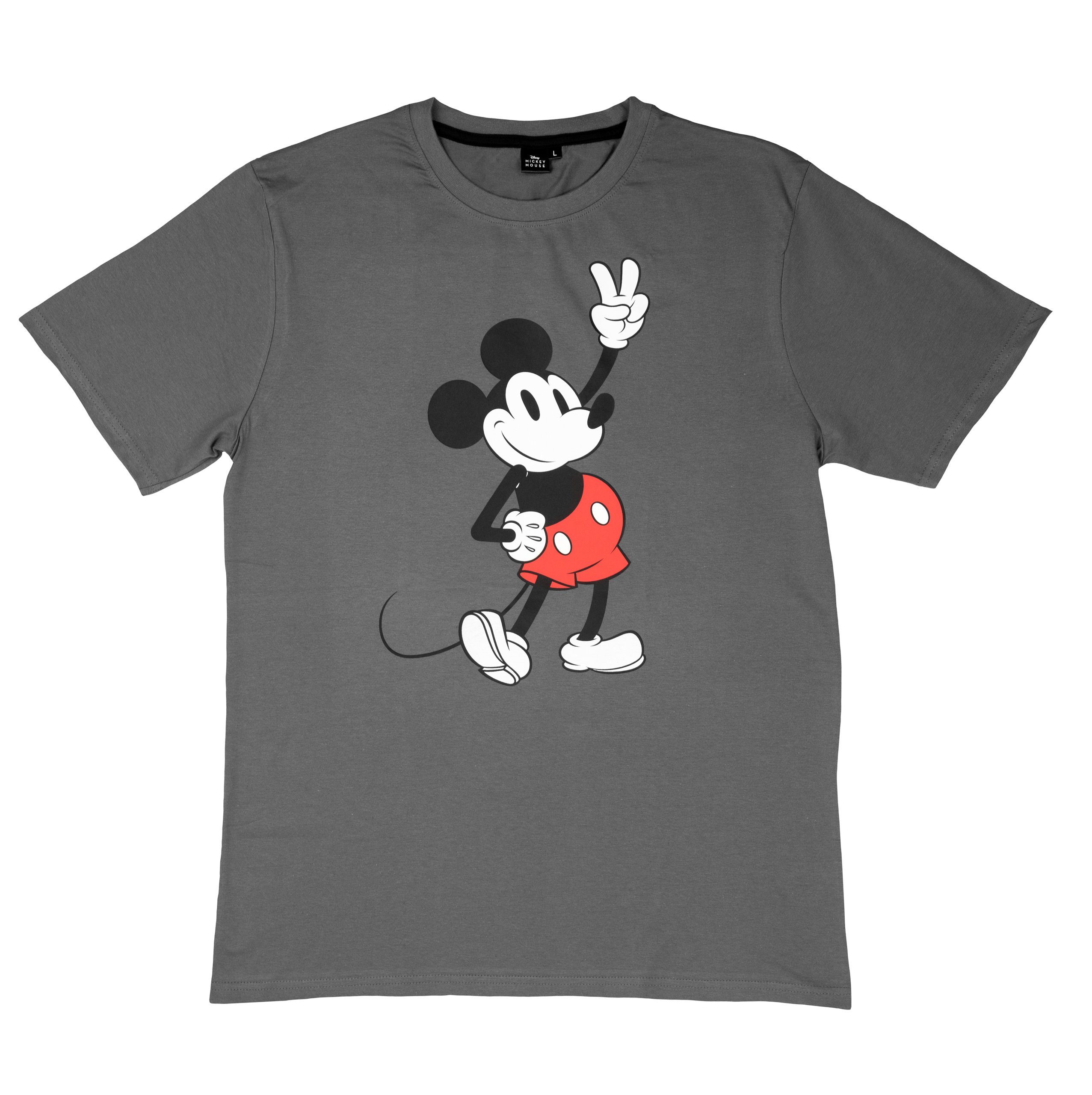 T-Shirt Disney Mouse United Männer Grau Mickey Labels® T-Shirt für