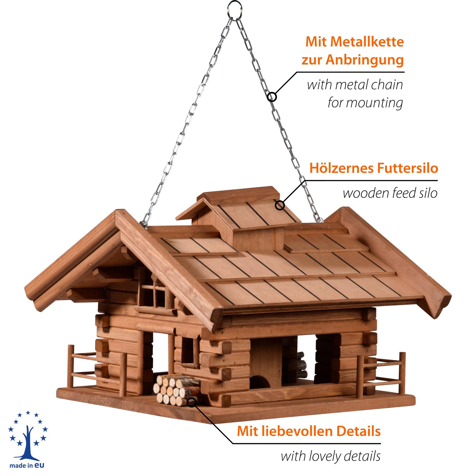 dobar Vogelhaus Vogelfutterhaus "Appenzell" zum Aufhängen